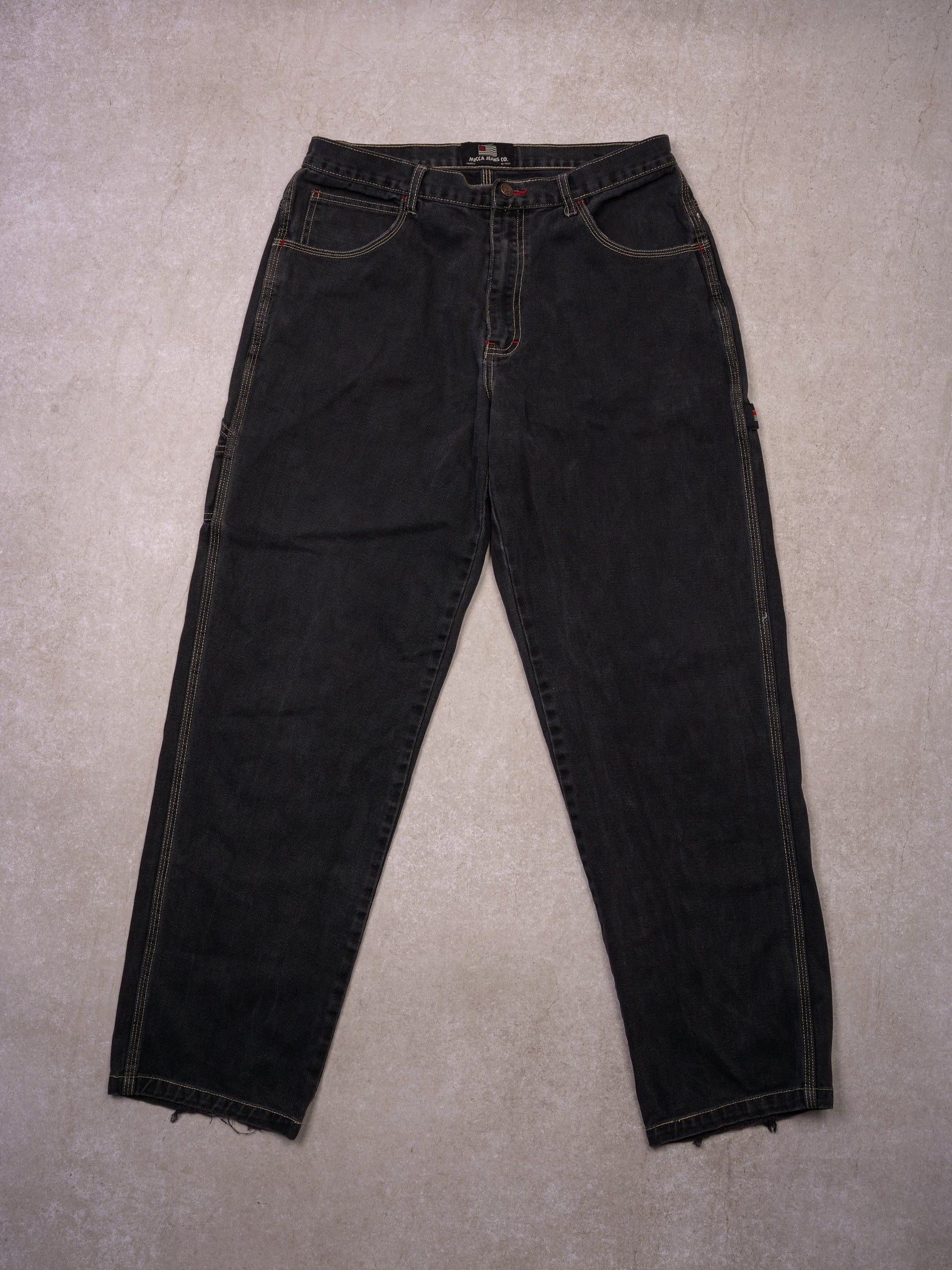 Vintage 90s Black Mecca Rare USA Denim Carpenter Pants (34x32)
