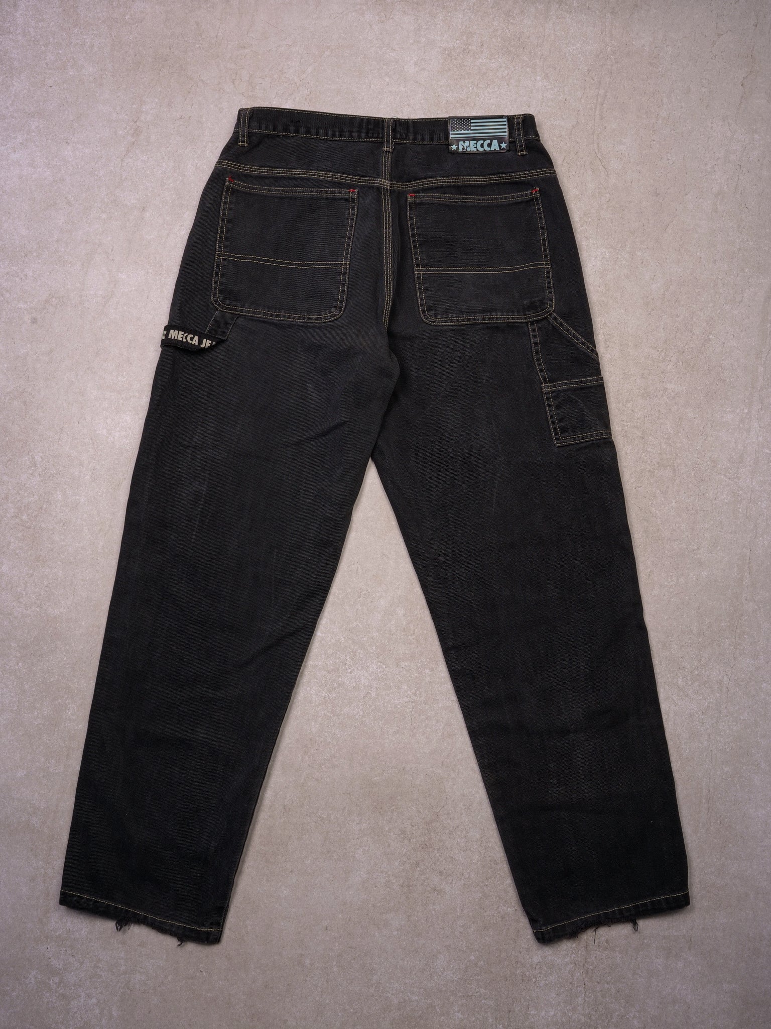 Vintage 90s Black Mecca Rare USA Denim Carpenter Pants (34x32)
