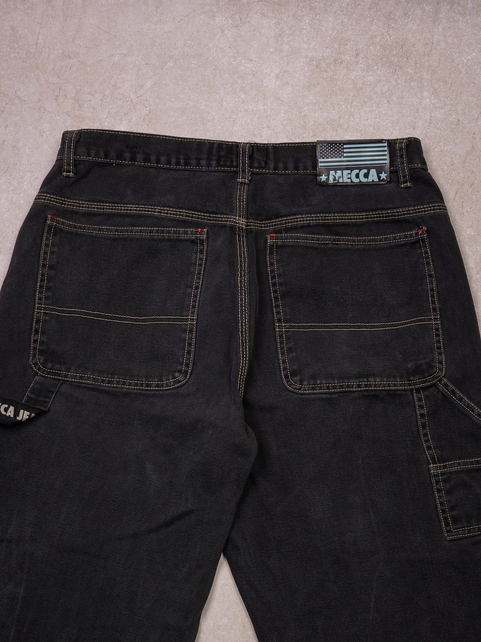 Vintage 90s Black Mecca Rare USA Denim Carpenter Pants (34x32)