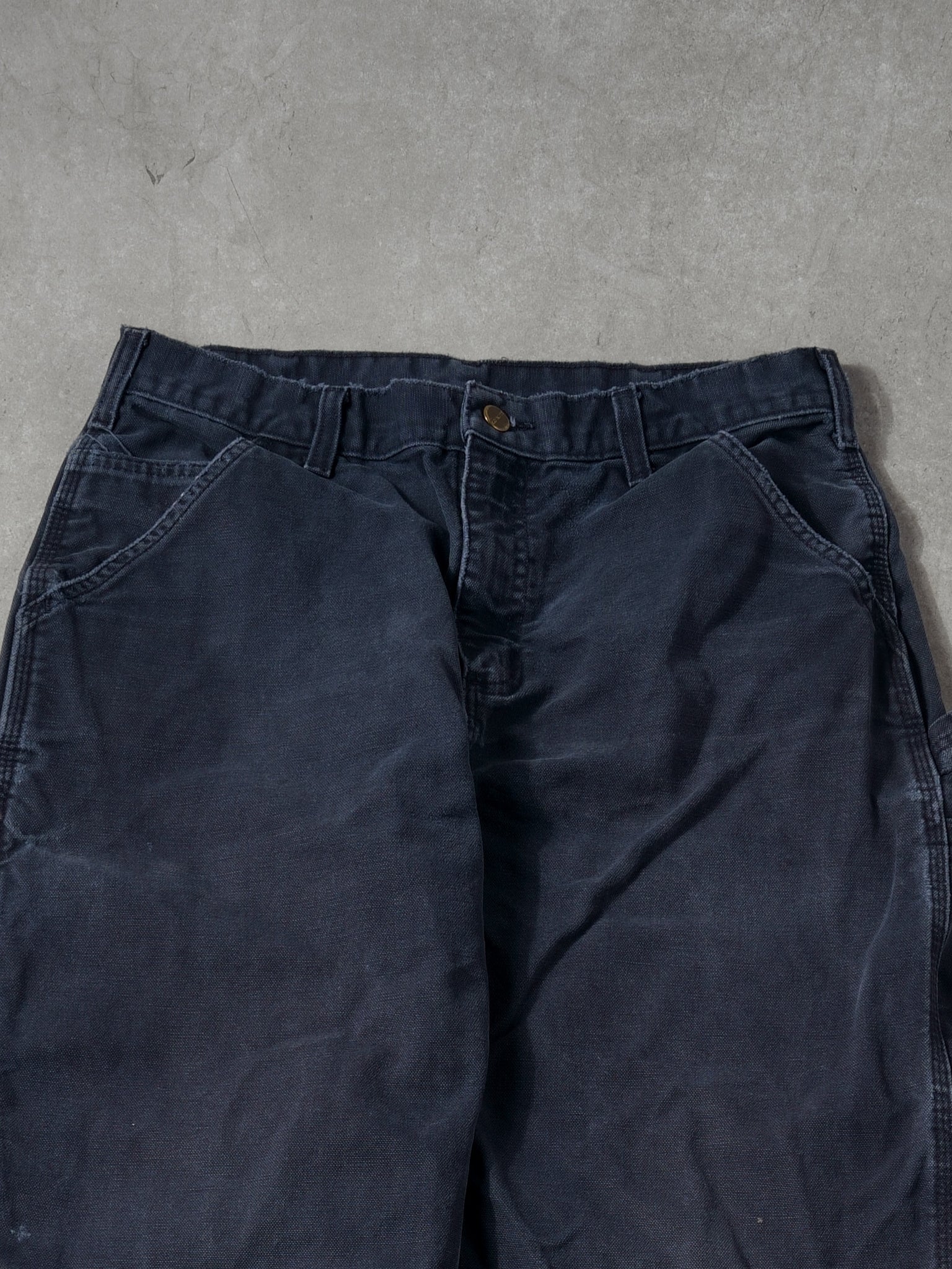Vintage 90s Washed Navy Carhartt Original Dungeree Fit Carpenter Pants (34x31)