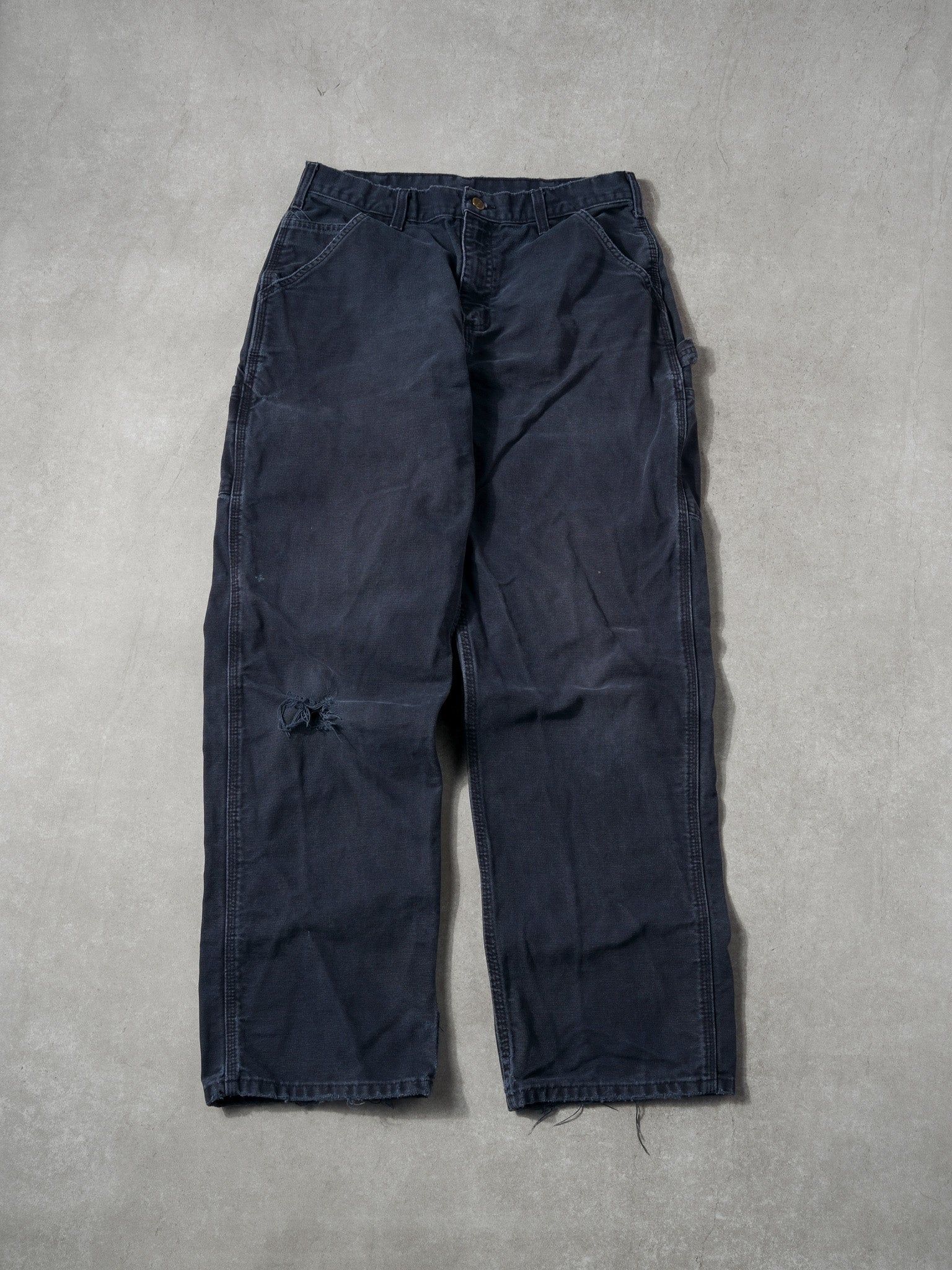 Vintage 90s Washed Navy Carhartt Original Dungeree Fit Carpenter Pants (34x31)