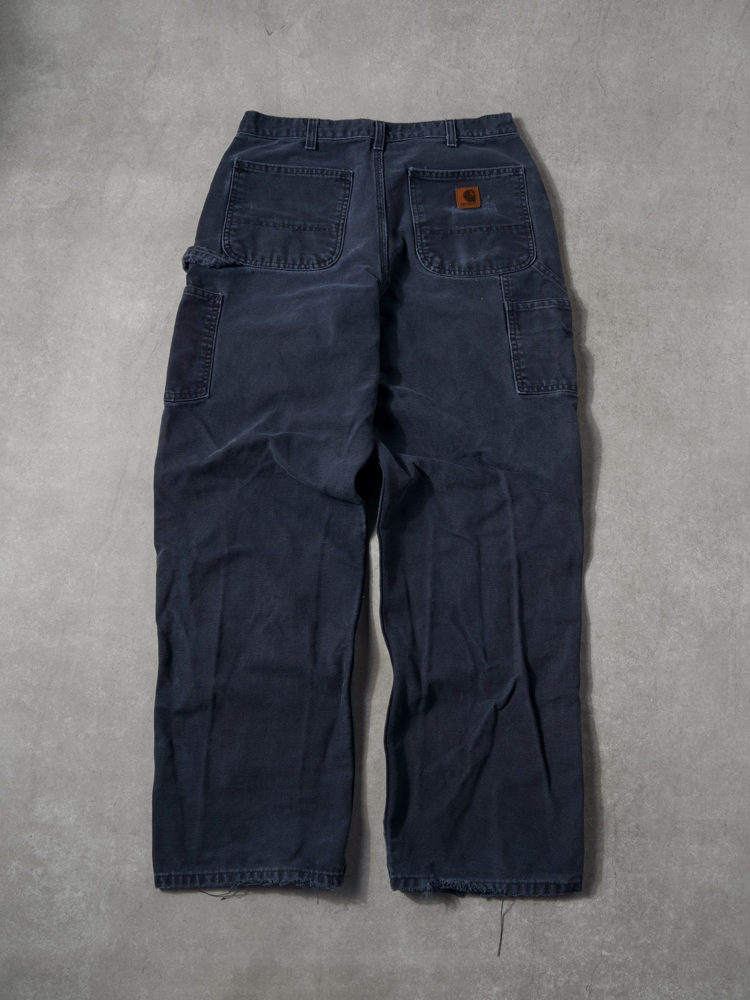 Vintage 90s Washed Navy Carhartt Original Dungeree Fit Carpenter Pants (34x31)