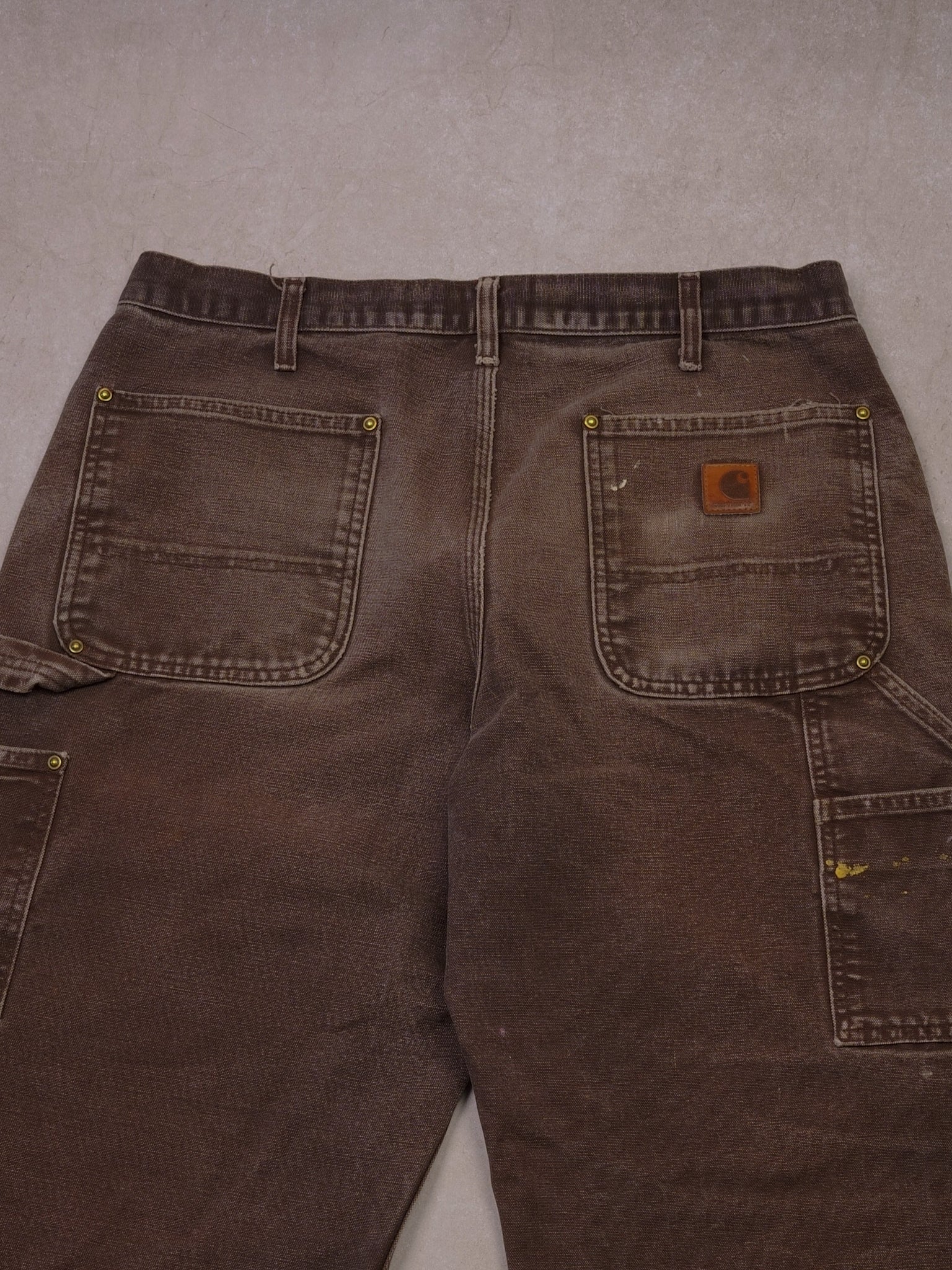 Vintage 90s Brown Double Knee Carhartt Original Fit Carpenter Pants (34x30)