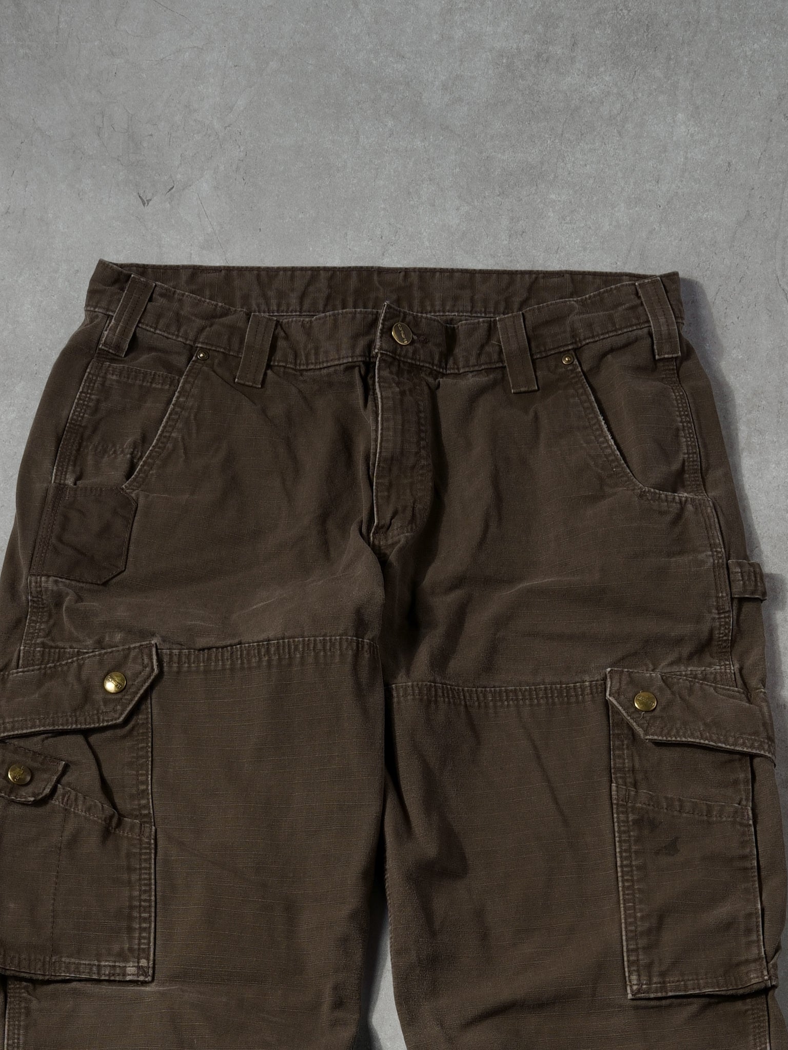 Vintage 90s Brown Carhartt Dungeree Fit Cargo Pants (36x29)