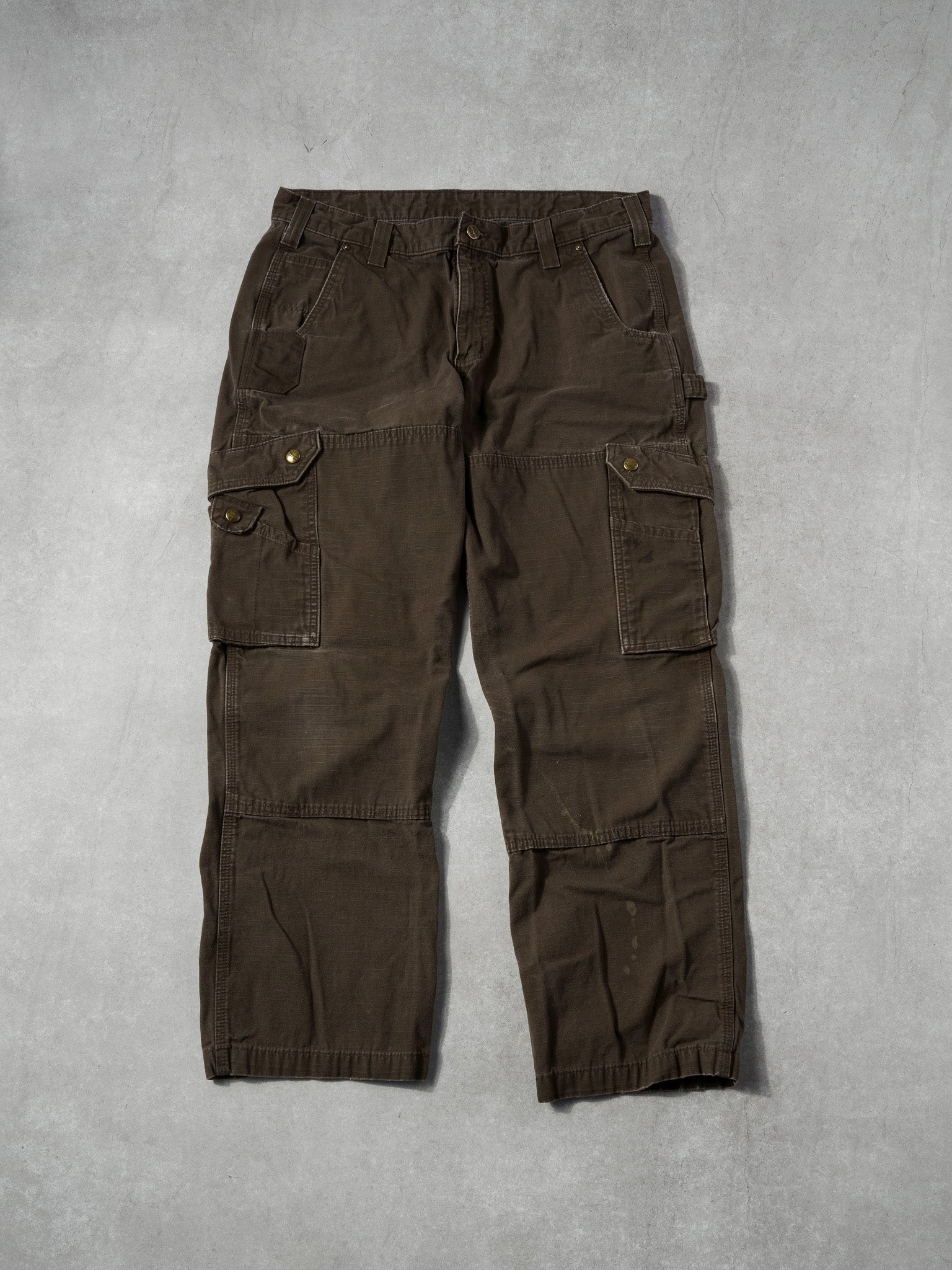 Vintage 90s Brown Carhartt Dungeree Fit Cargo Pants (36x29)