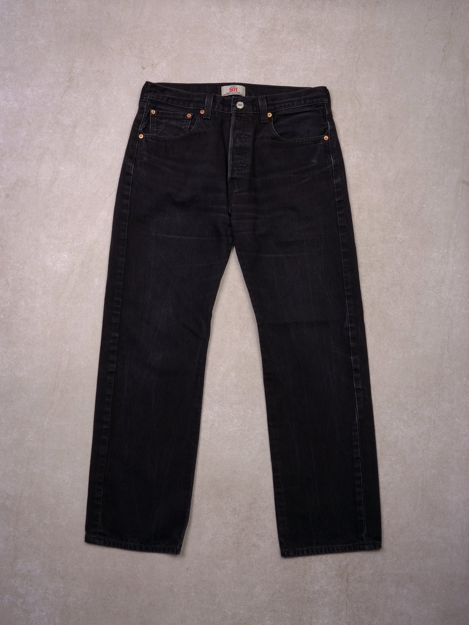 Levi's 501 Vintage Black hot Button Fly Straight Jeans