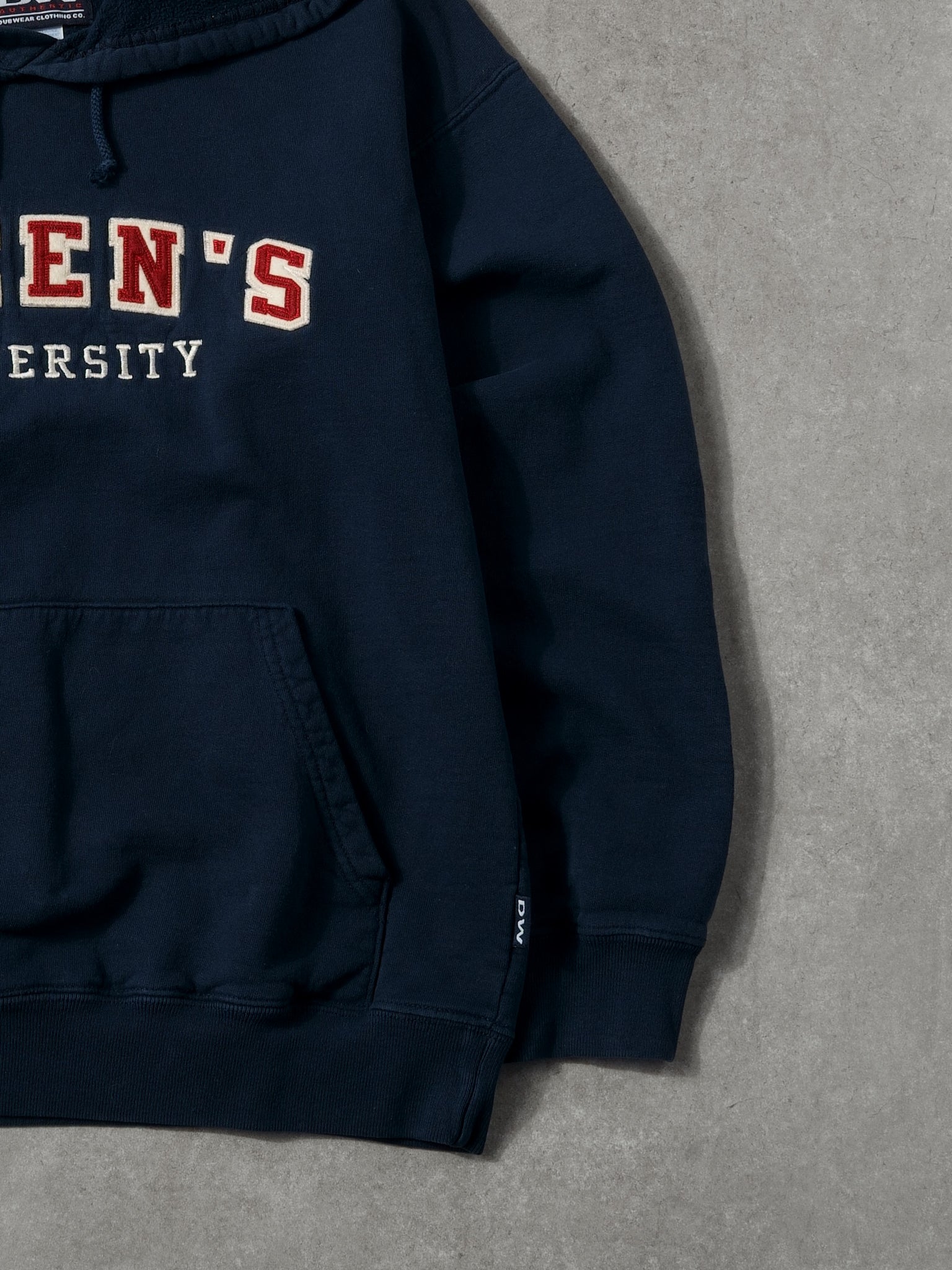 Vintage Navy Blue Queens University Hoodie (S/M)