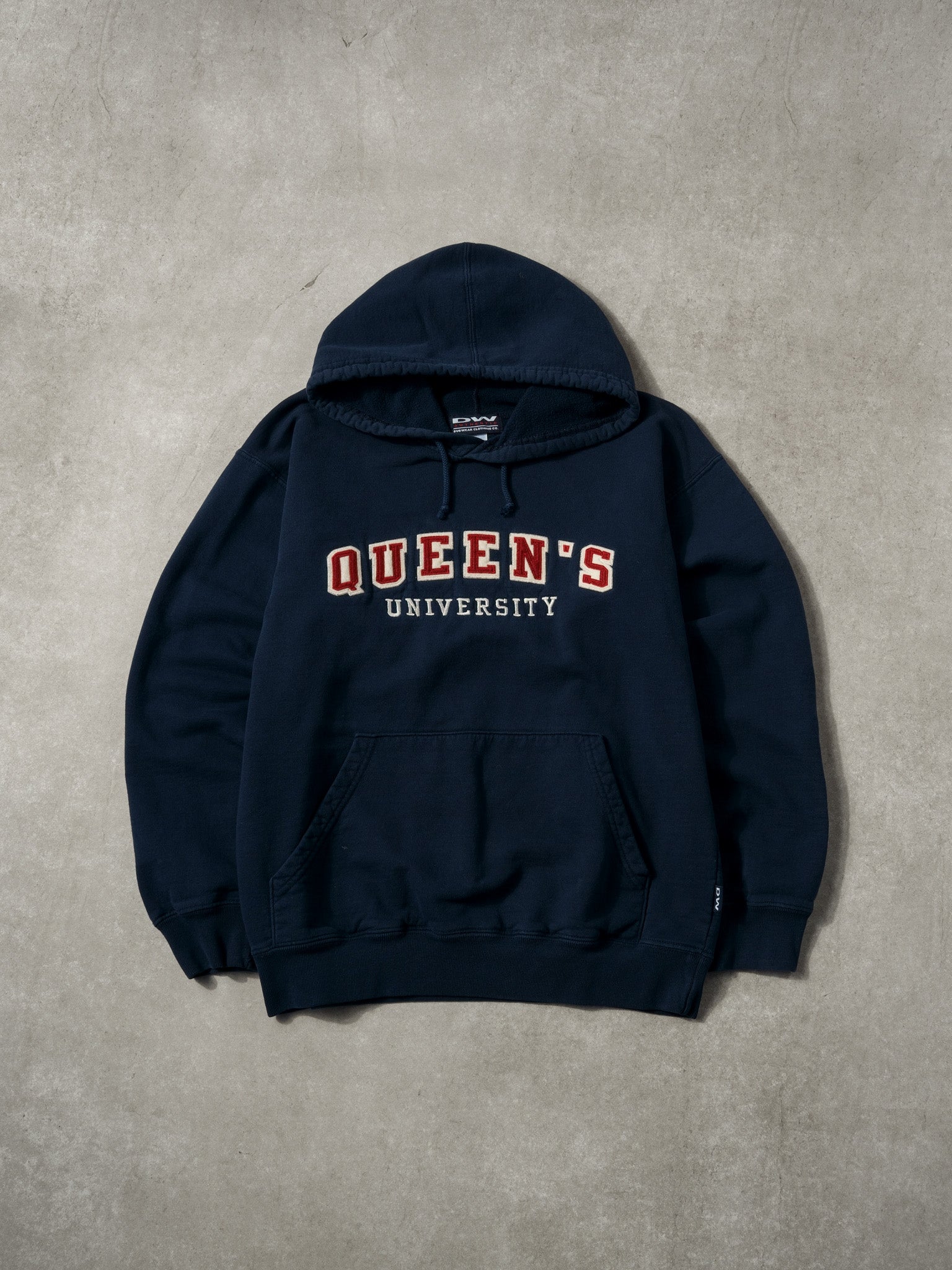 Vintage Navy Blue Queens University Hoodie (S/M)