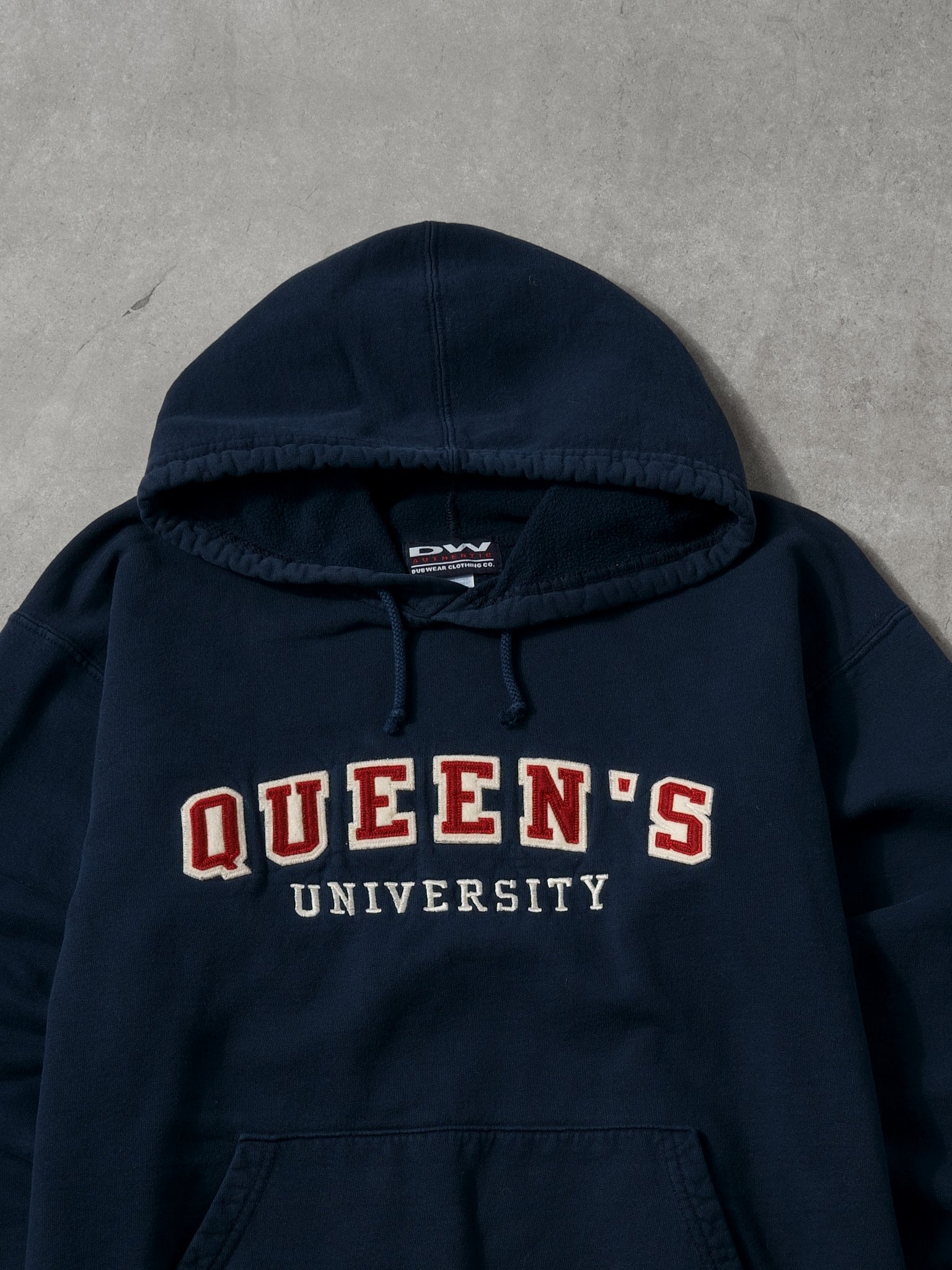 Vintage Navy Blue Queens University Hoodie (S/M)