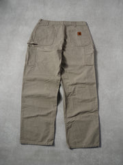 Vintage 90s Beige Carhartt Carpenter Pants (34x31)