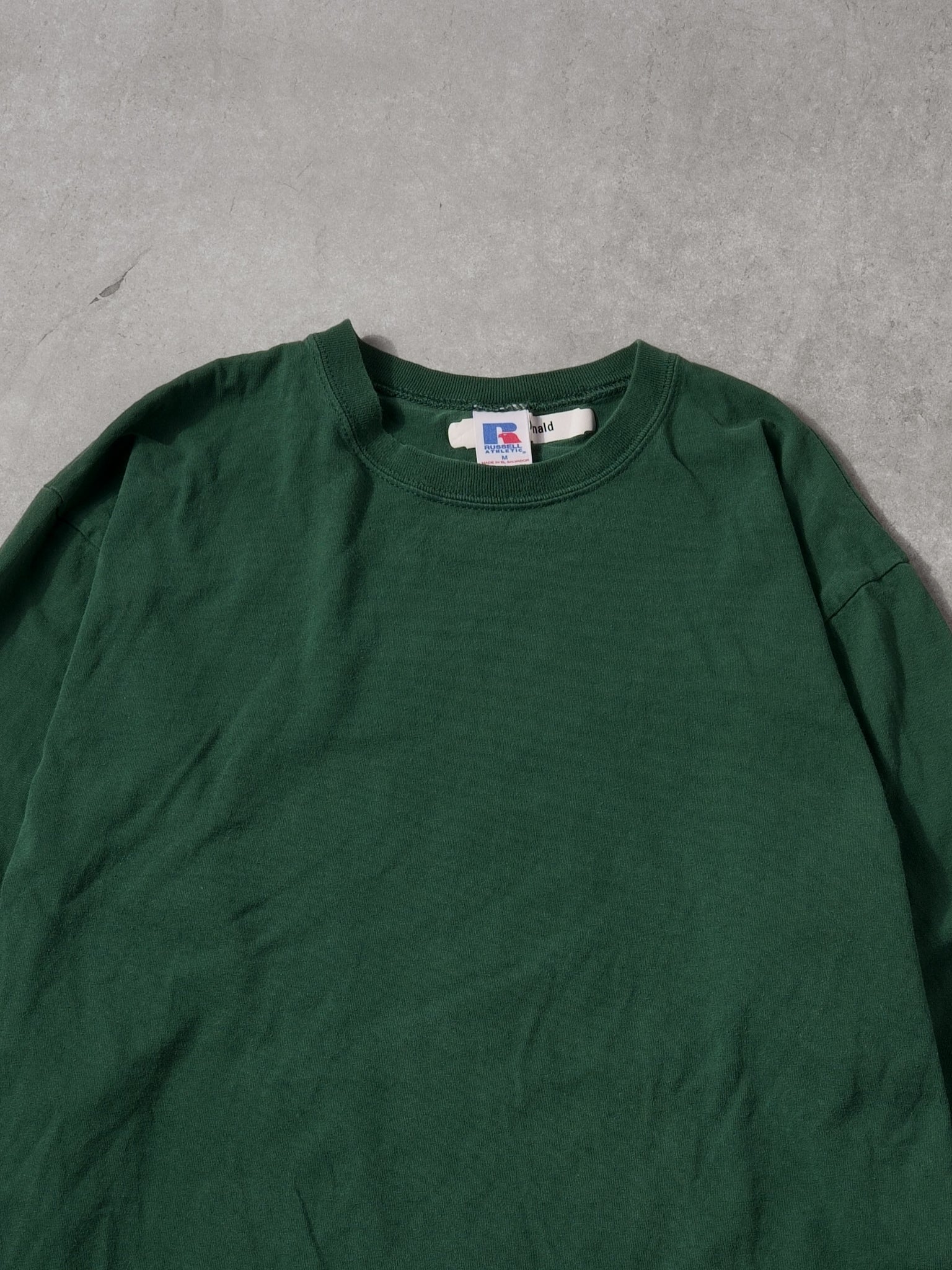 Vintage 90s Pine Green Russell Athletics Blank Longsleeve (M)