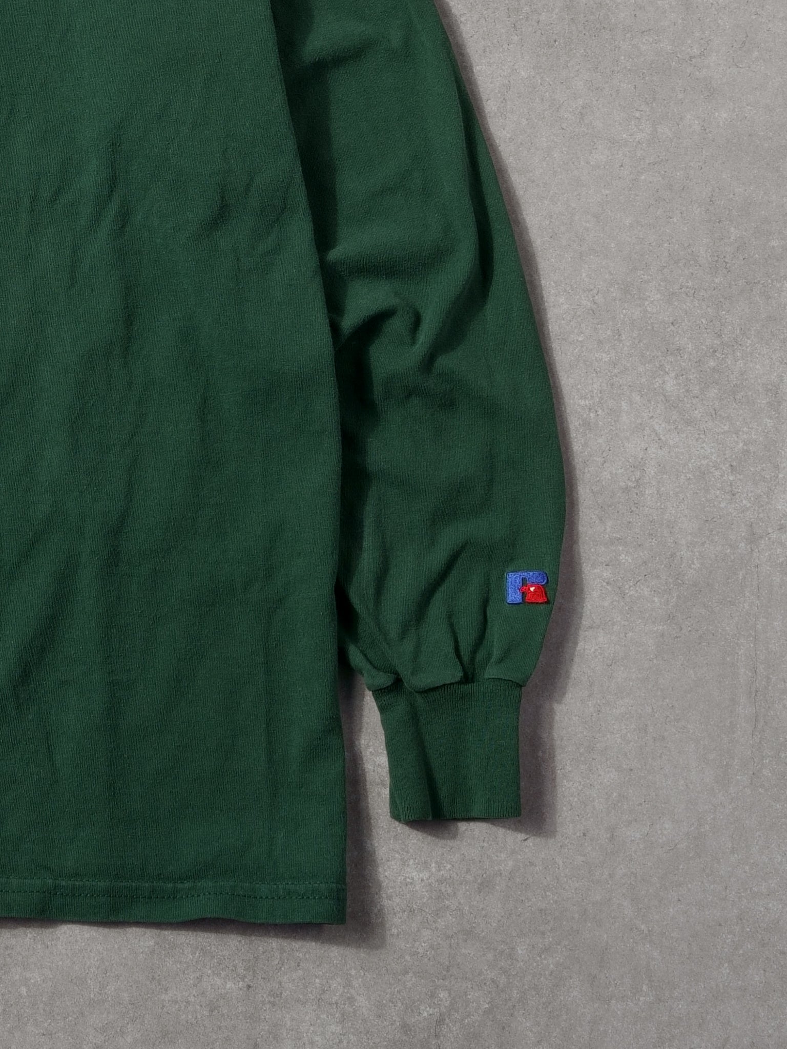 Vintage 90s Pine Green Russell Athletics Blank Longsleeve (M)