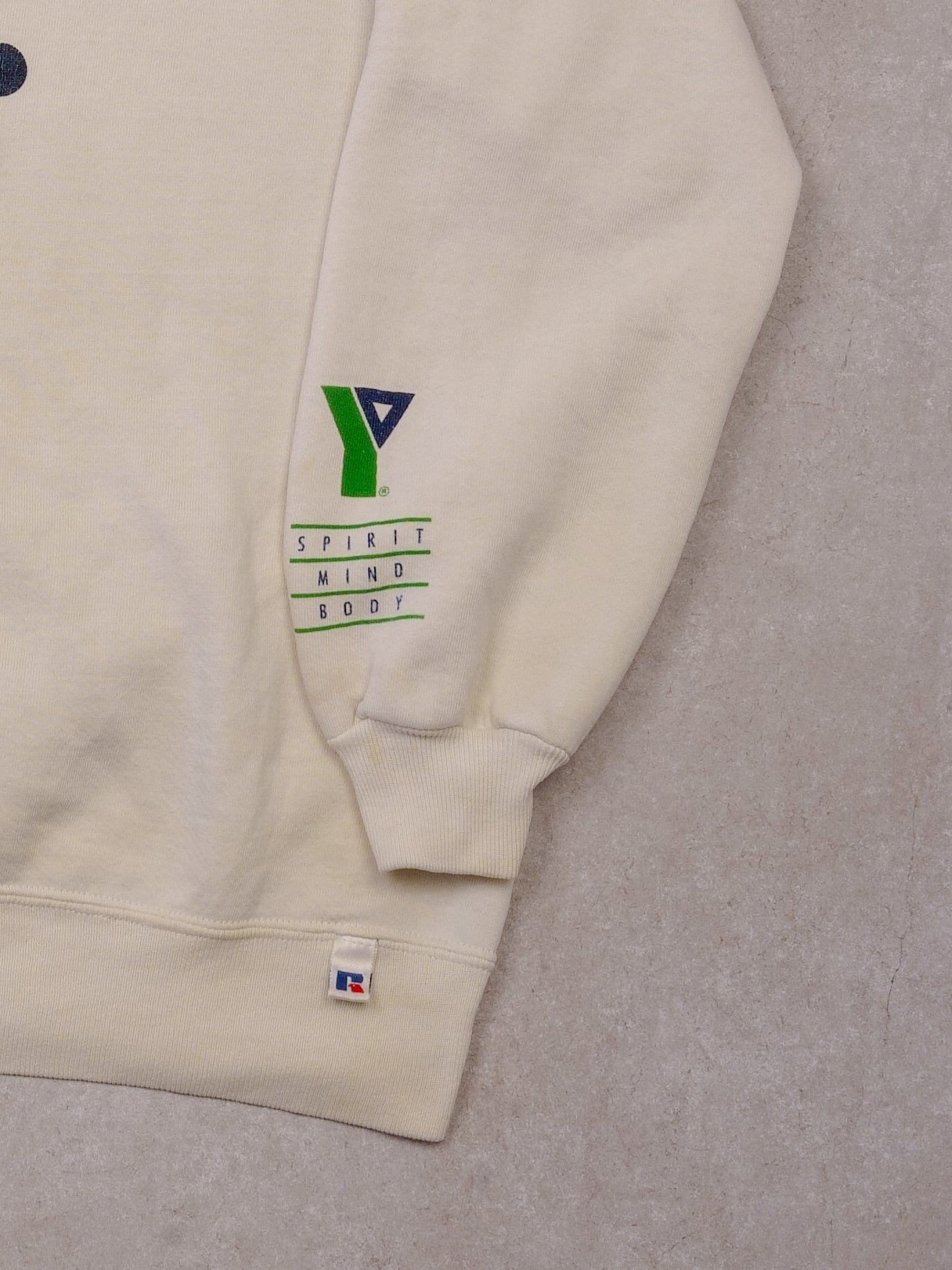 Vintage 90s White YMCA "Building Dreams"  Russell Athetics Crewneck (L)