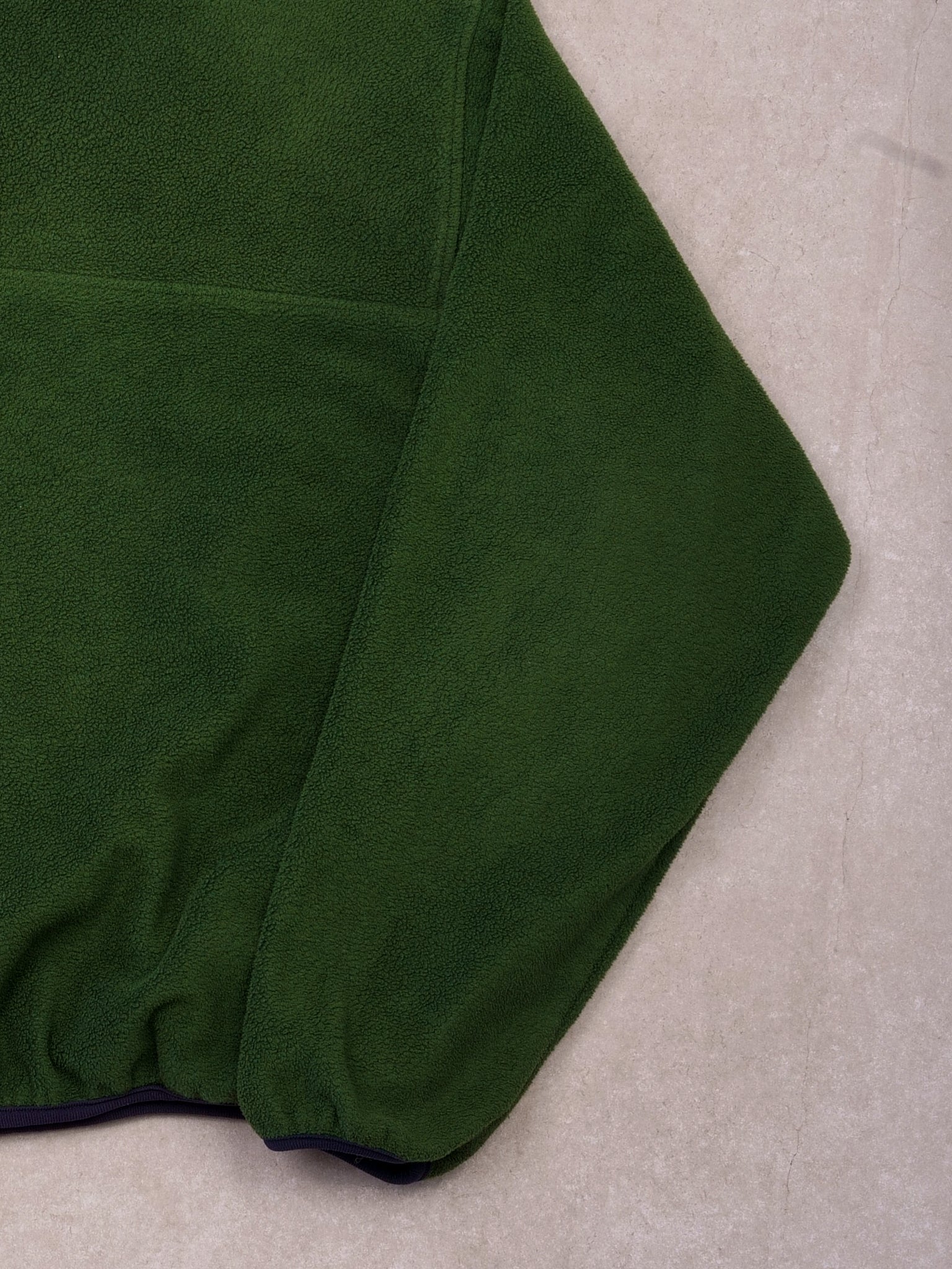 Vintage 90s Pine Green Land's End 1/4 Button Fleece Crewneck (XL)