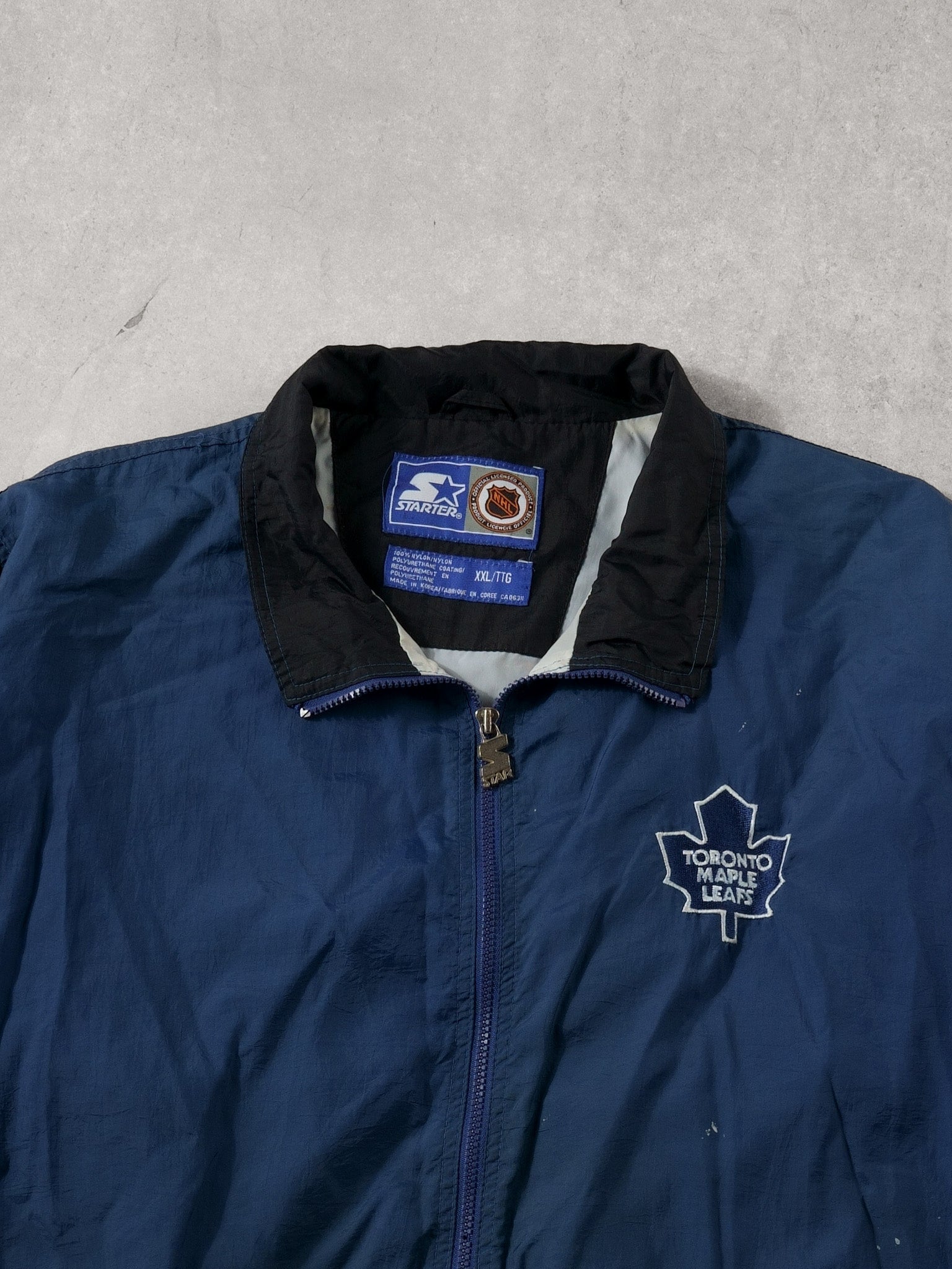 Vintage 90s Blue Toronto Maple Leafs NHL Starters Jacket (XXL)