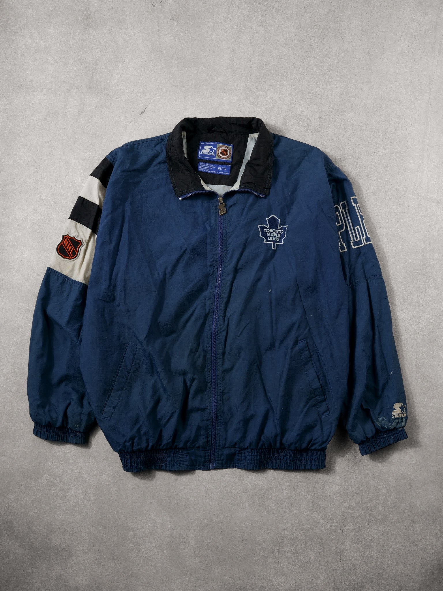Vintage 90s Blue Toronto Maple Leafs NHL Starters Jacket (XXL)