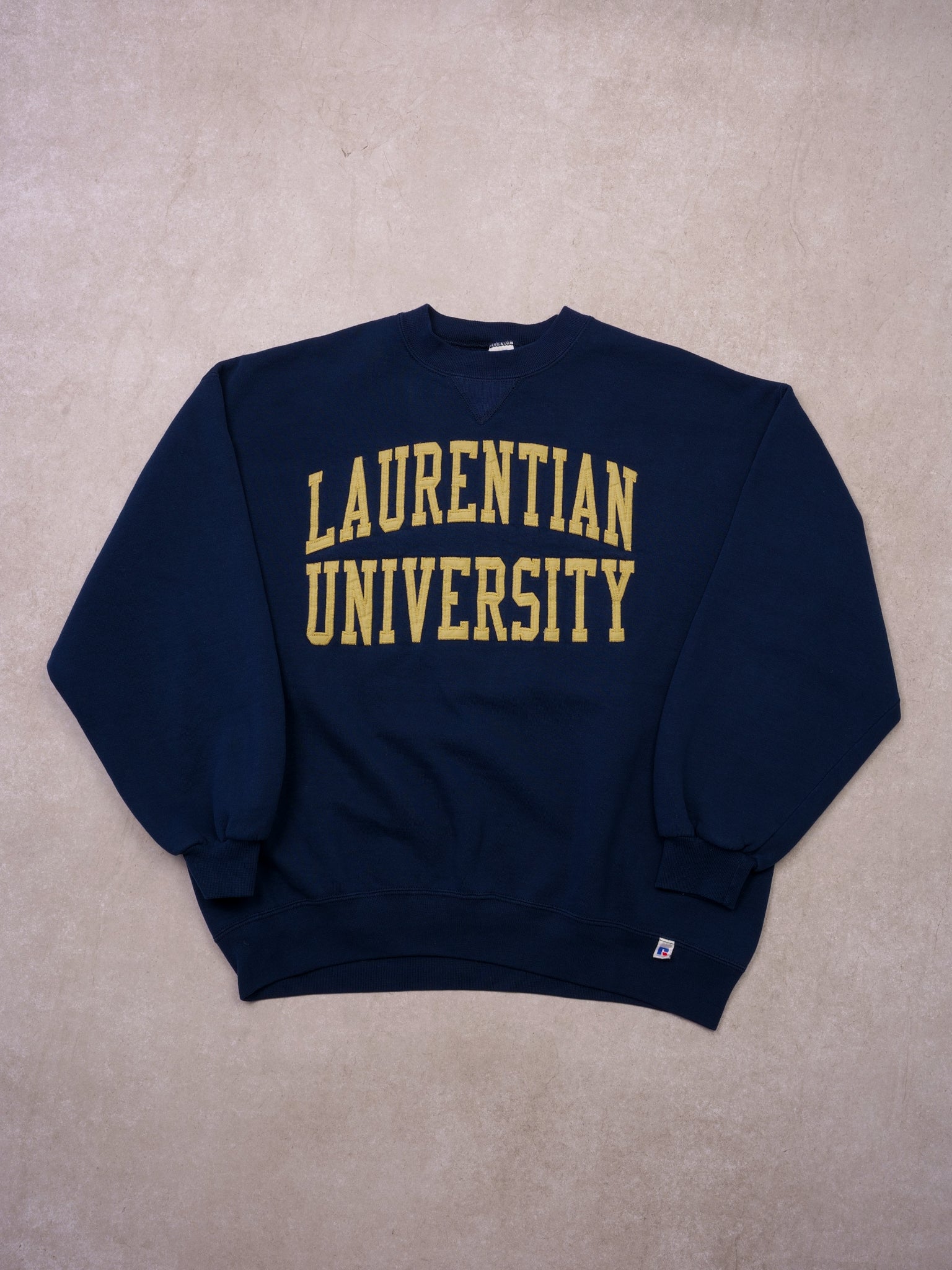 Vintage 90s Navy Blue Laurentian University Embroidered Crewneck (L/XL)