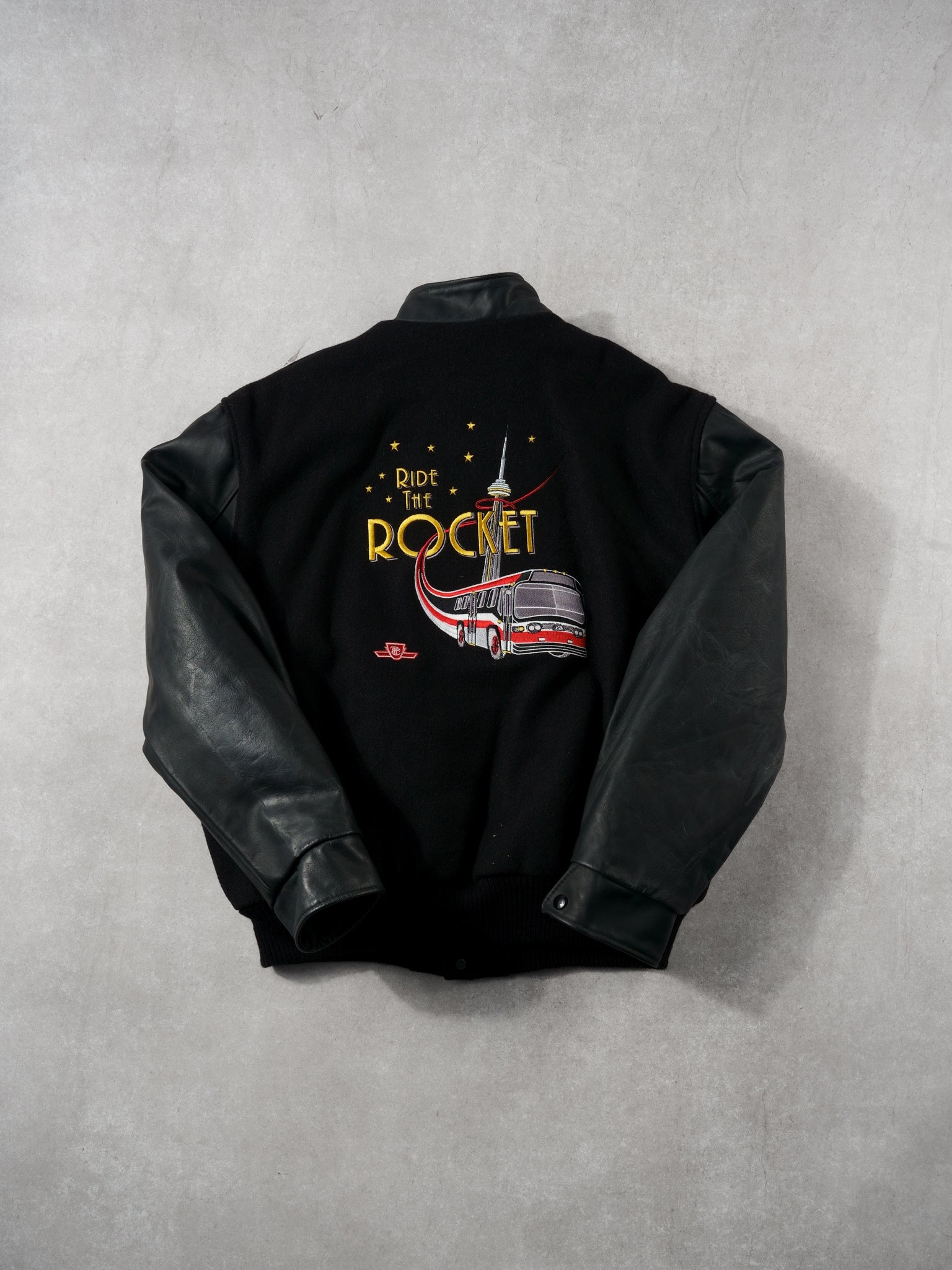 Black TTC Wheel Trans Ride The Rocket Bomber Jacket (L)