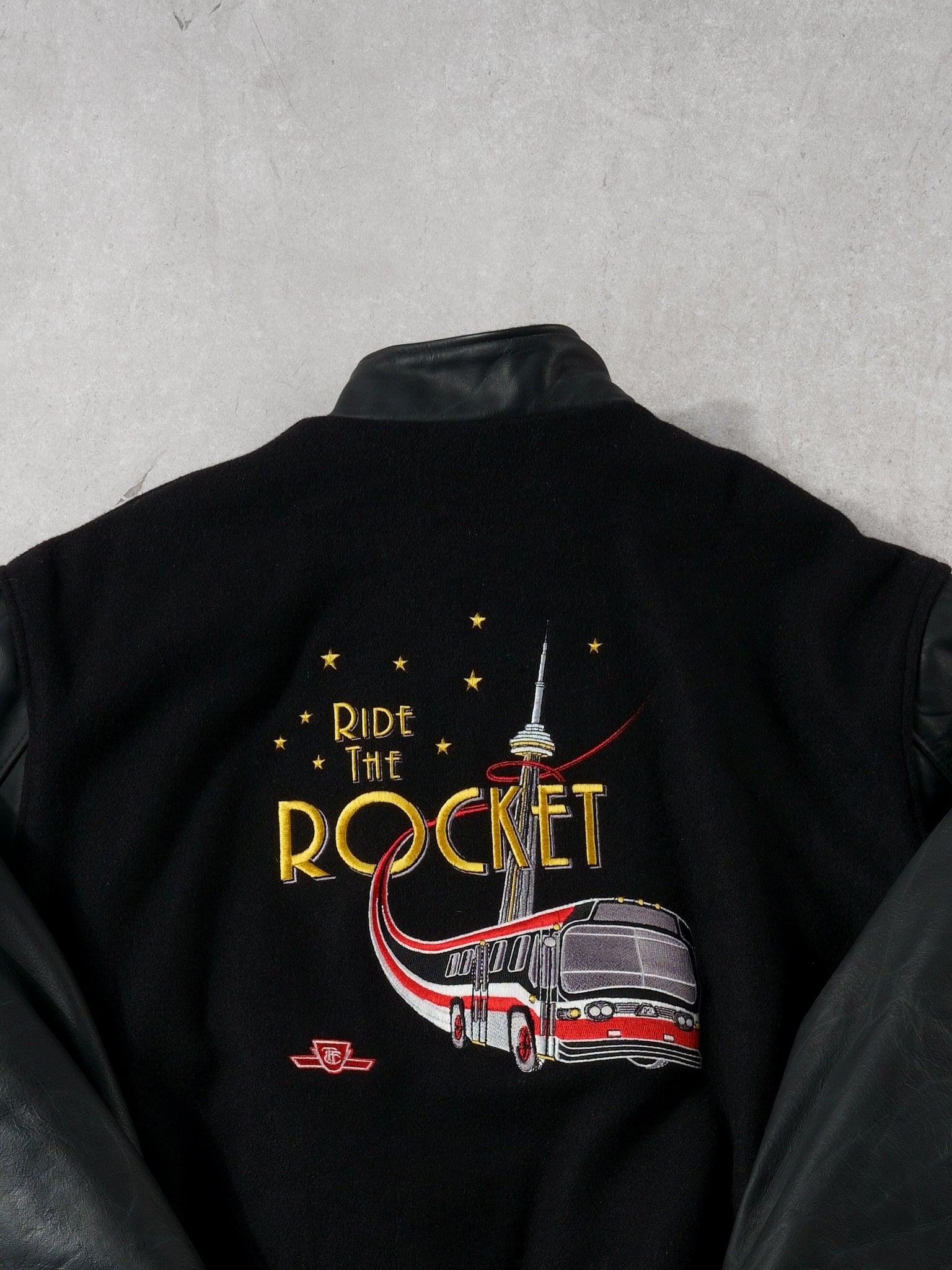 Black TTC Wheel Trans Ride The Rocket Bomber Jacket (L)