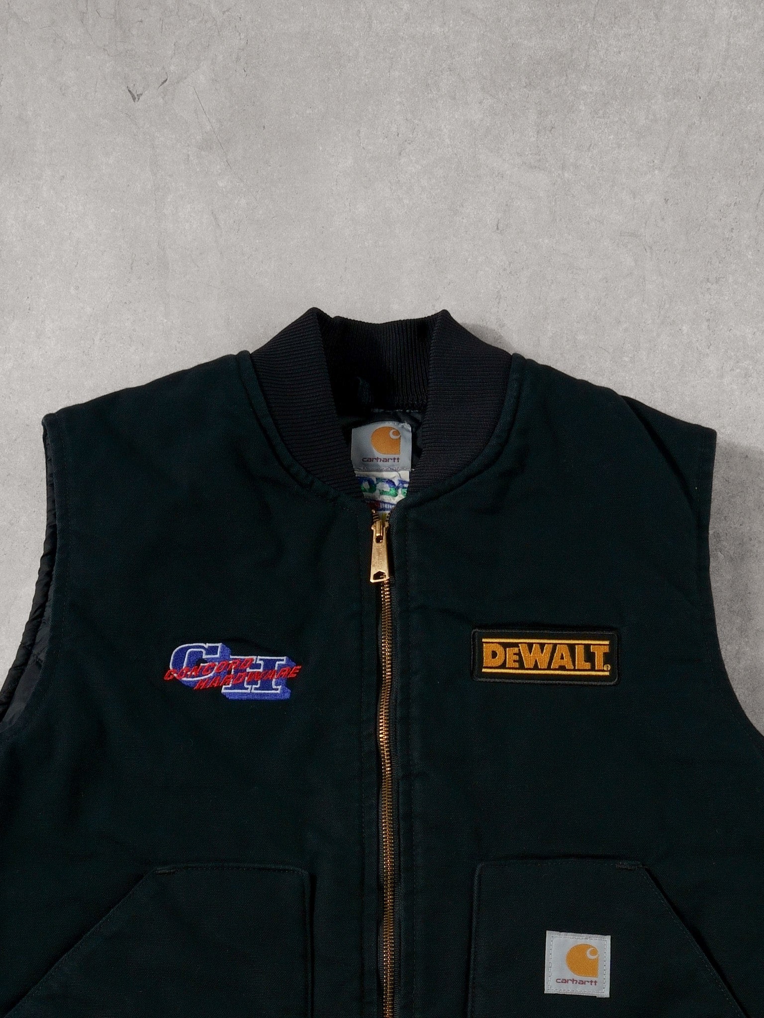 Vintage 90s Black Carhartt Dewalt x Concord Hardware Workwear Vest