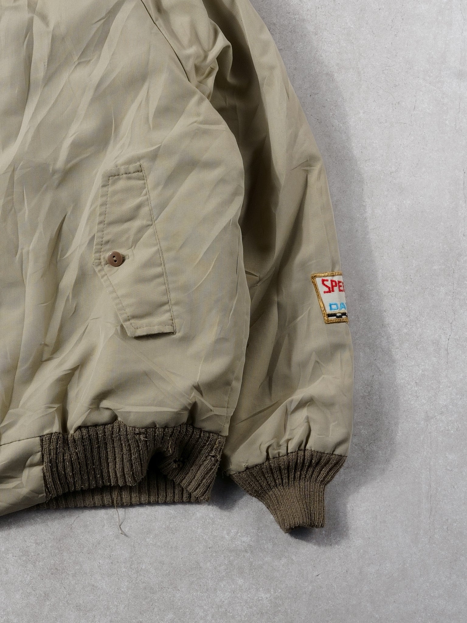 Vintage 88' Beige Speed Weeks Datona Collared Jacket (L)