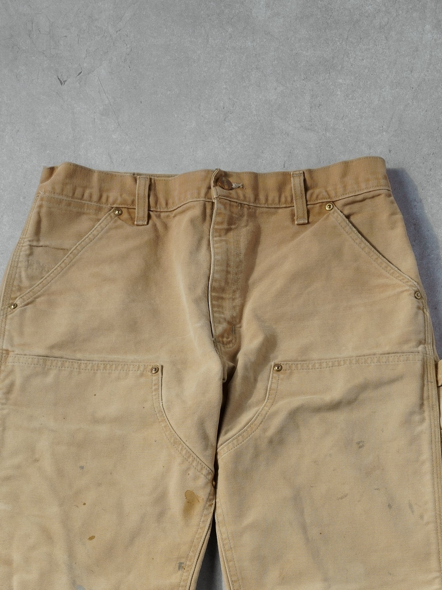 Vintage 90s Khaki Carhartt Double Knee Carpenter Pants (32x29)