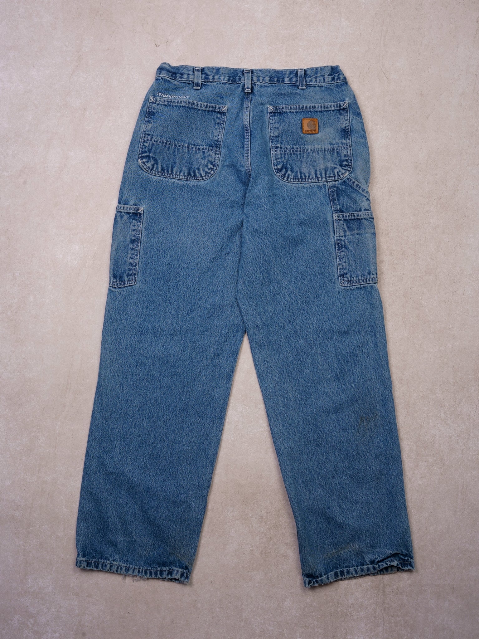 Vintage 90s Washed Blue Carhartt Denim Carpenter Pants (30x29)