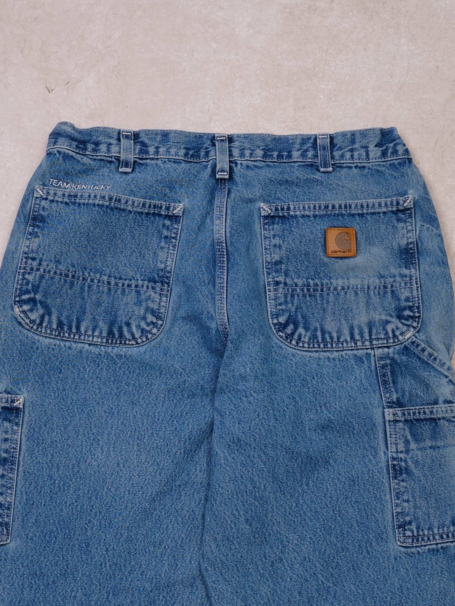 Vintage 90s Washed Blue Carhartt Denim Carpenter Pants (30x29)