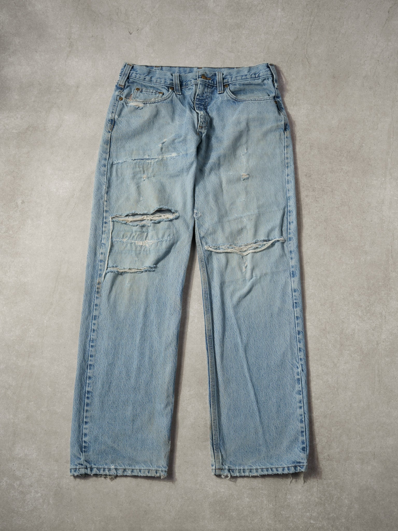 Vintage 90s Light Wash Carhartt Denim Jeans (34x32)