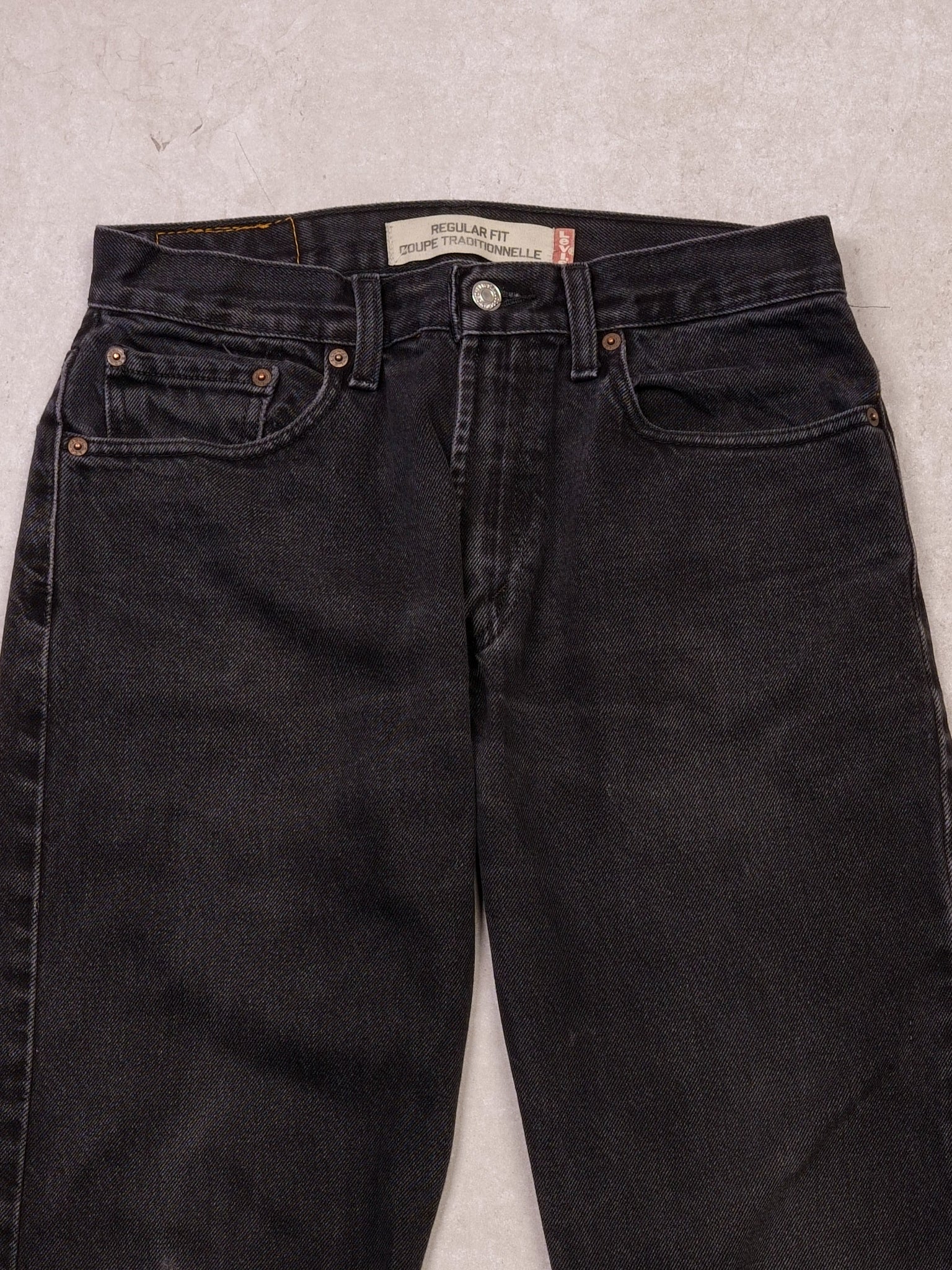 Vintage 90s Washed Black Levi's 505 Original Fit Denim Jeans (30x31)