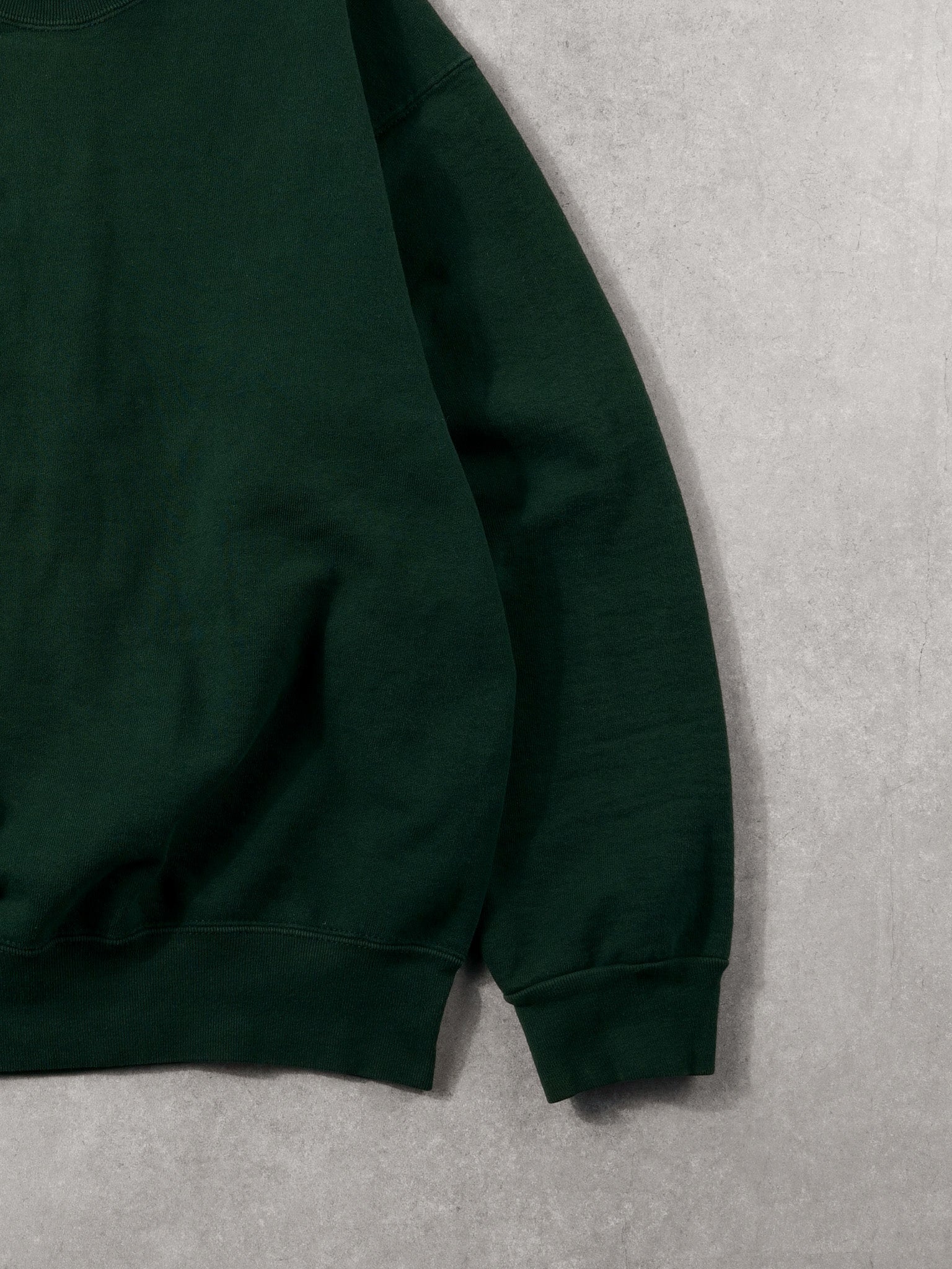 Vintage 90s Pine Green Blank Fruit Of The Loom Crewneck (L)