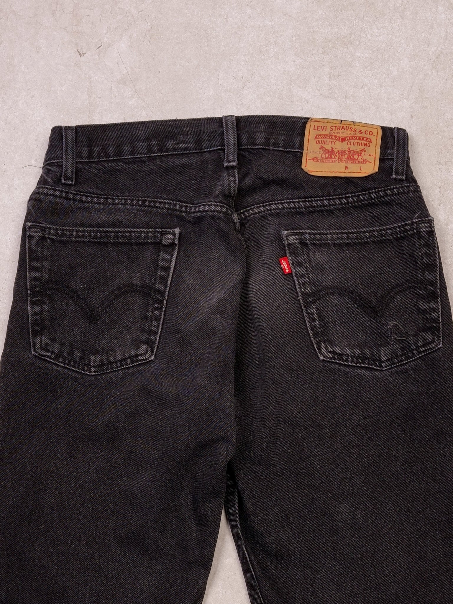 Vintage 90s Washed Black Levi's 505 Original Fit Denim Jeans (30x31)