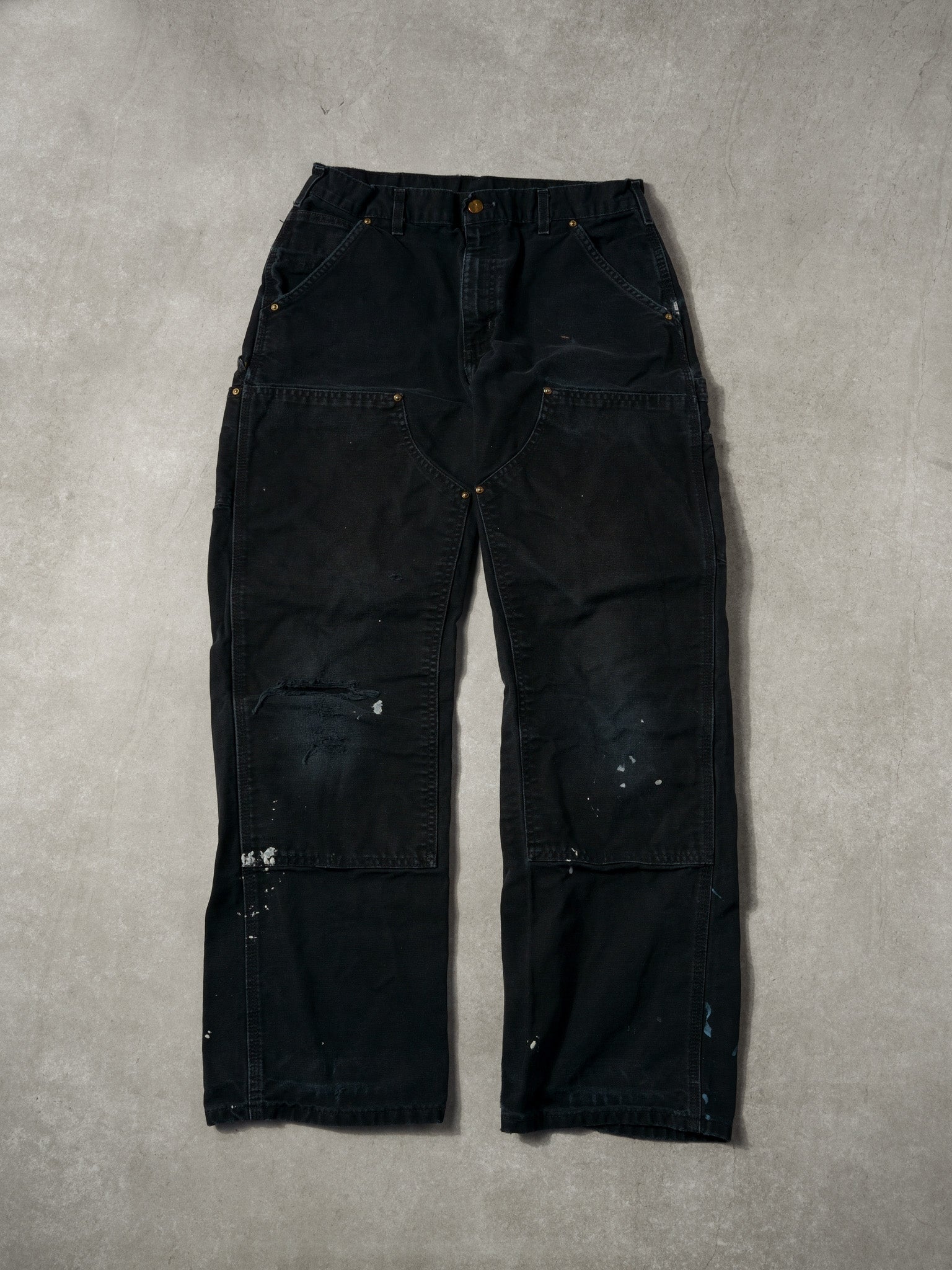 Vintage 90s Black Carhartt Double Knee Carpenter Pants (34x31)