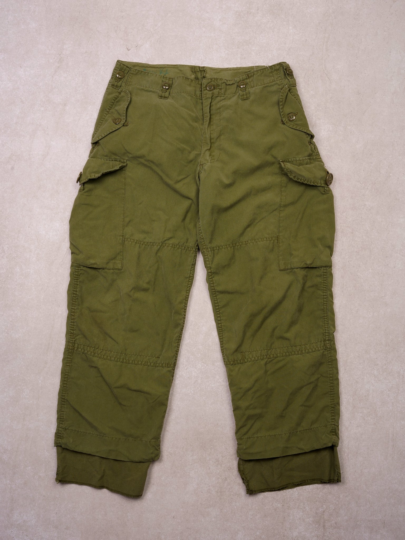 Vintage Army Green Combat Parachute Pants (32x29)