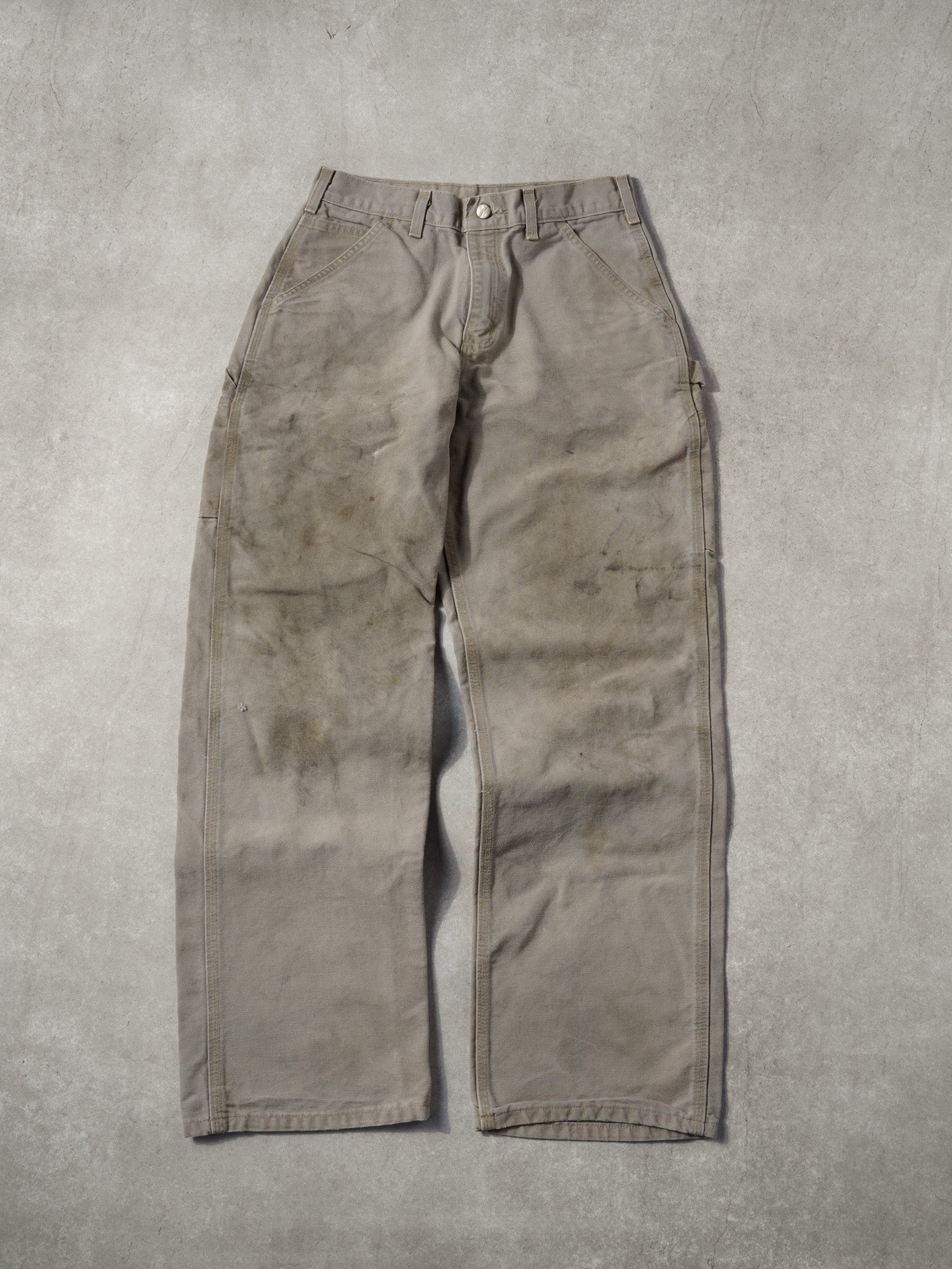 Vintage 90s Beige Carhartt Original Dungeree Fit Carpenter Pants (30x30)