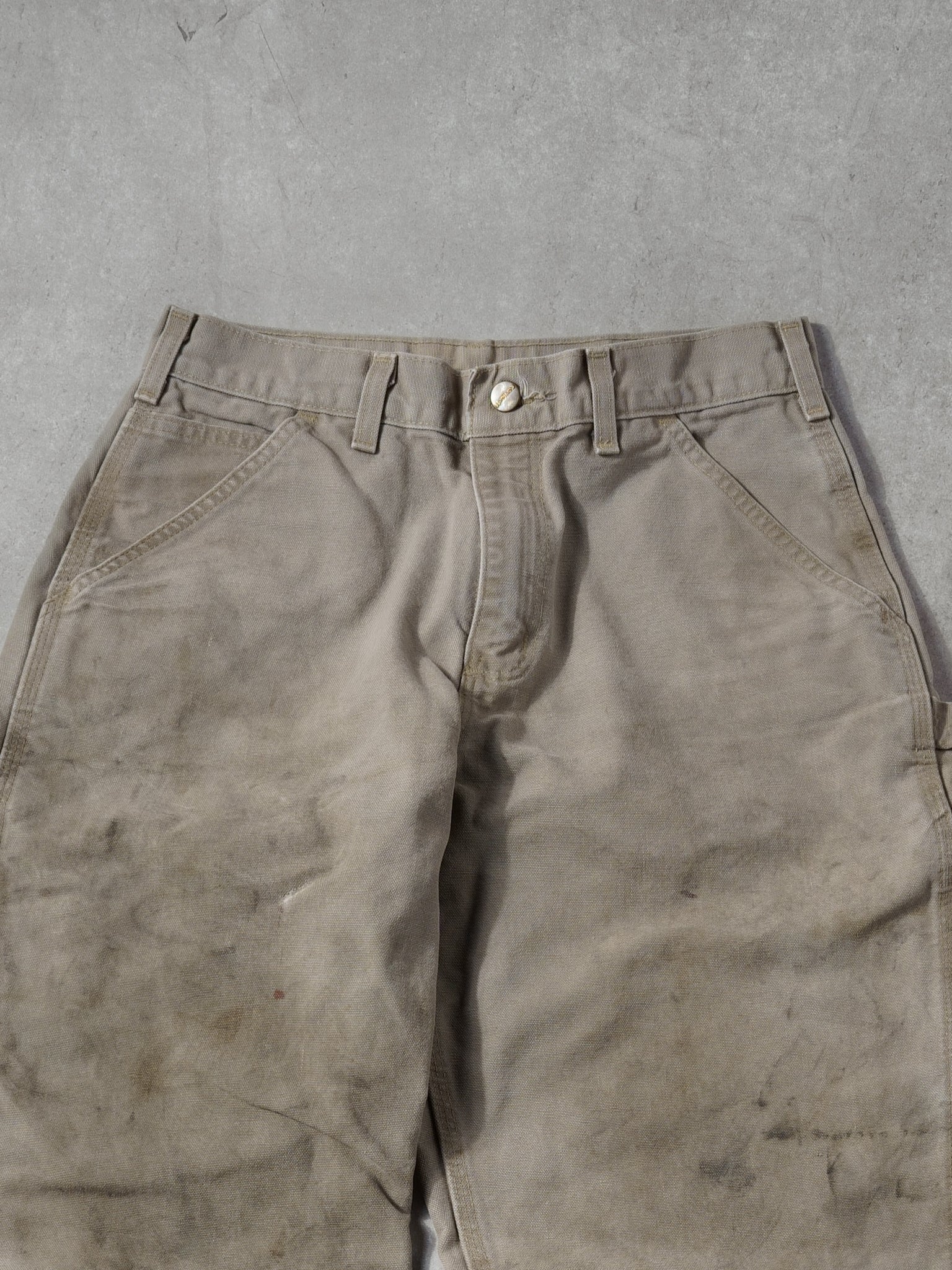Vintage 90s Beige Carhartt Original Dungeree Fit Carpenter Pants (30x30)