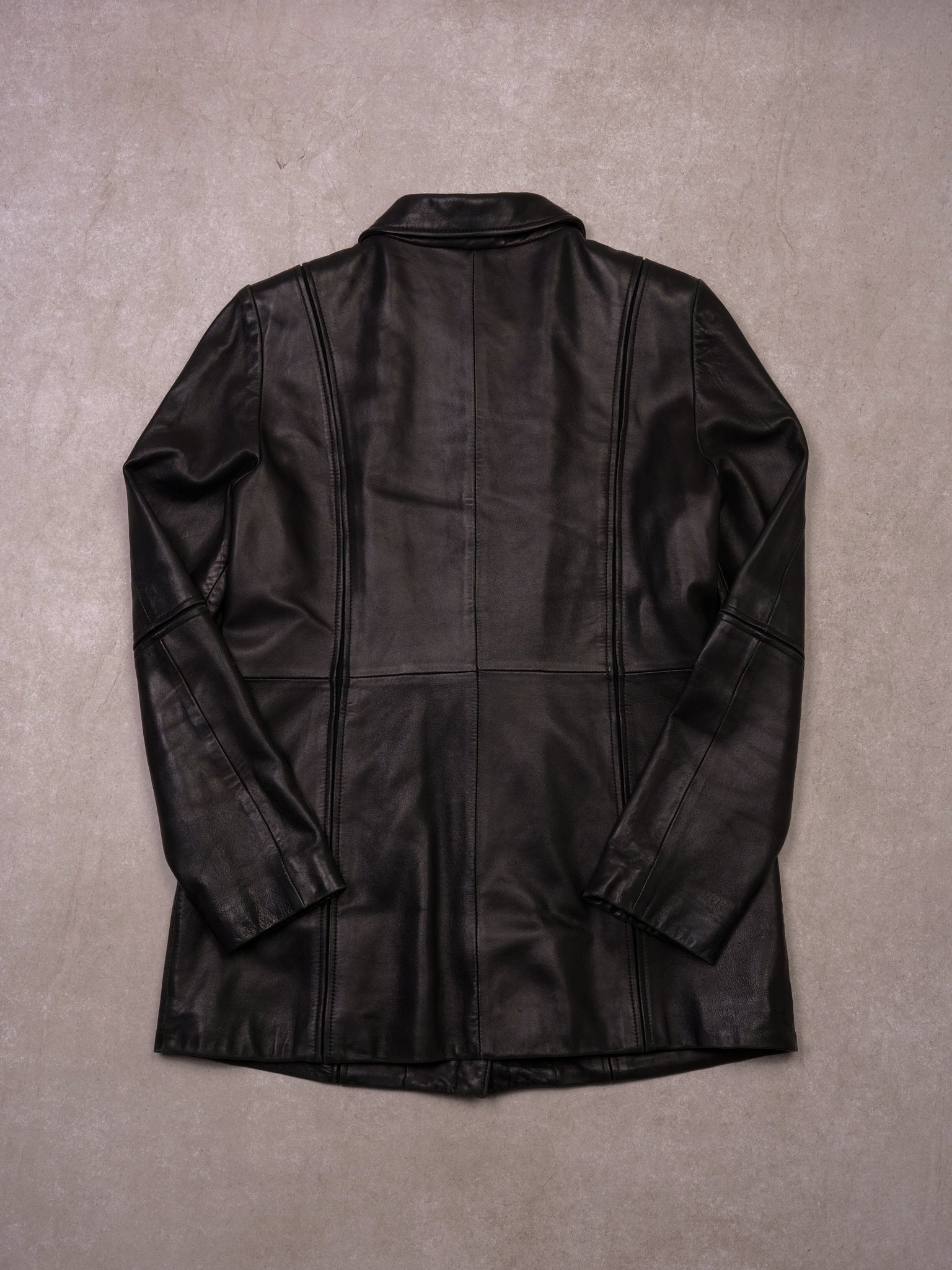 Vintage 90s Black Danier Leather Longcoat (S)