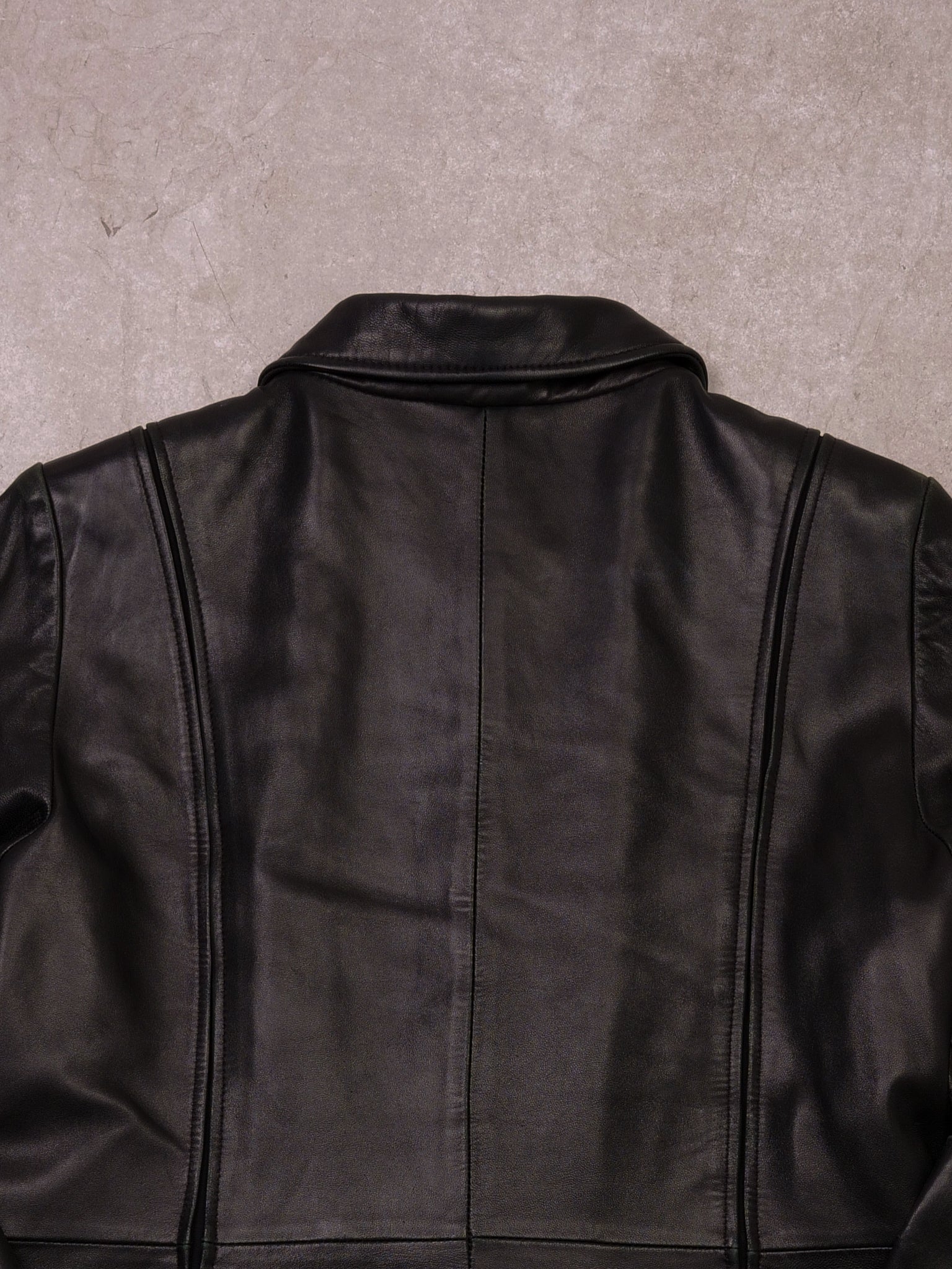 Vintage 90s Black Danier Leather Longcoat (S)