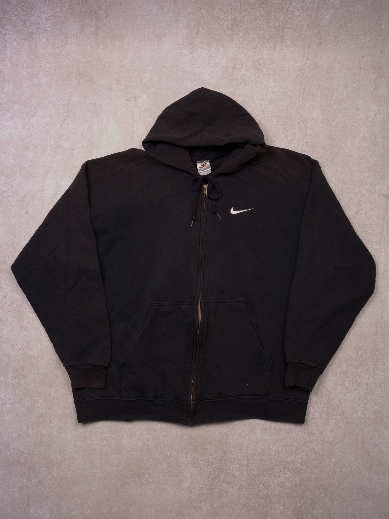 Vintage 90s Sunfaded Black Nike Zip Up Hoodie (XL) – Rebalance Vintage