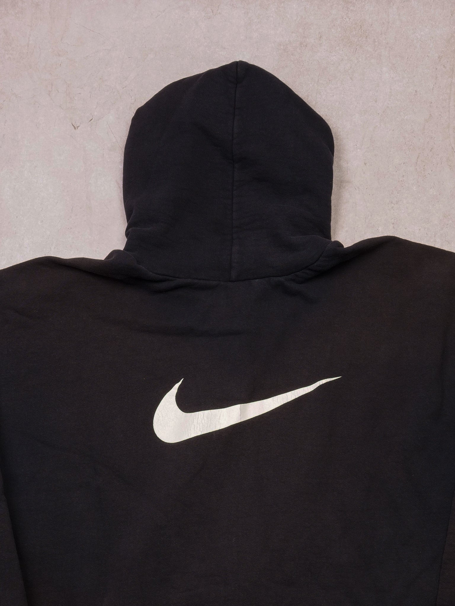 Vintage 90s Sunfaded Black Nike Zip Up Hoodie (XL)