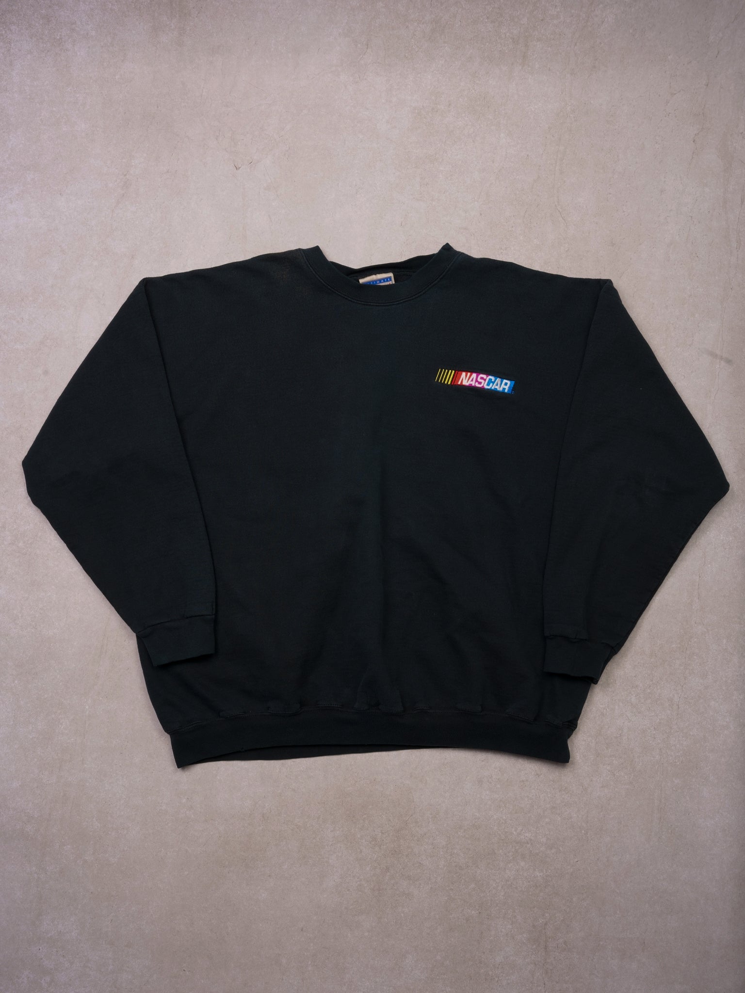 Vintage 90s Sunfaded Black Nascar Hanes Crewneck (XL)