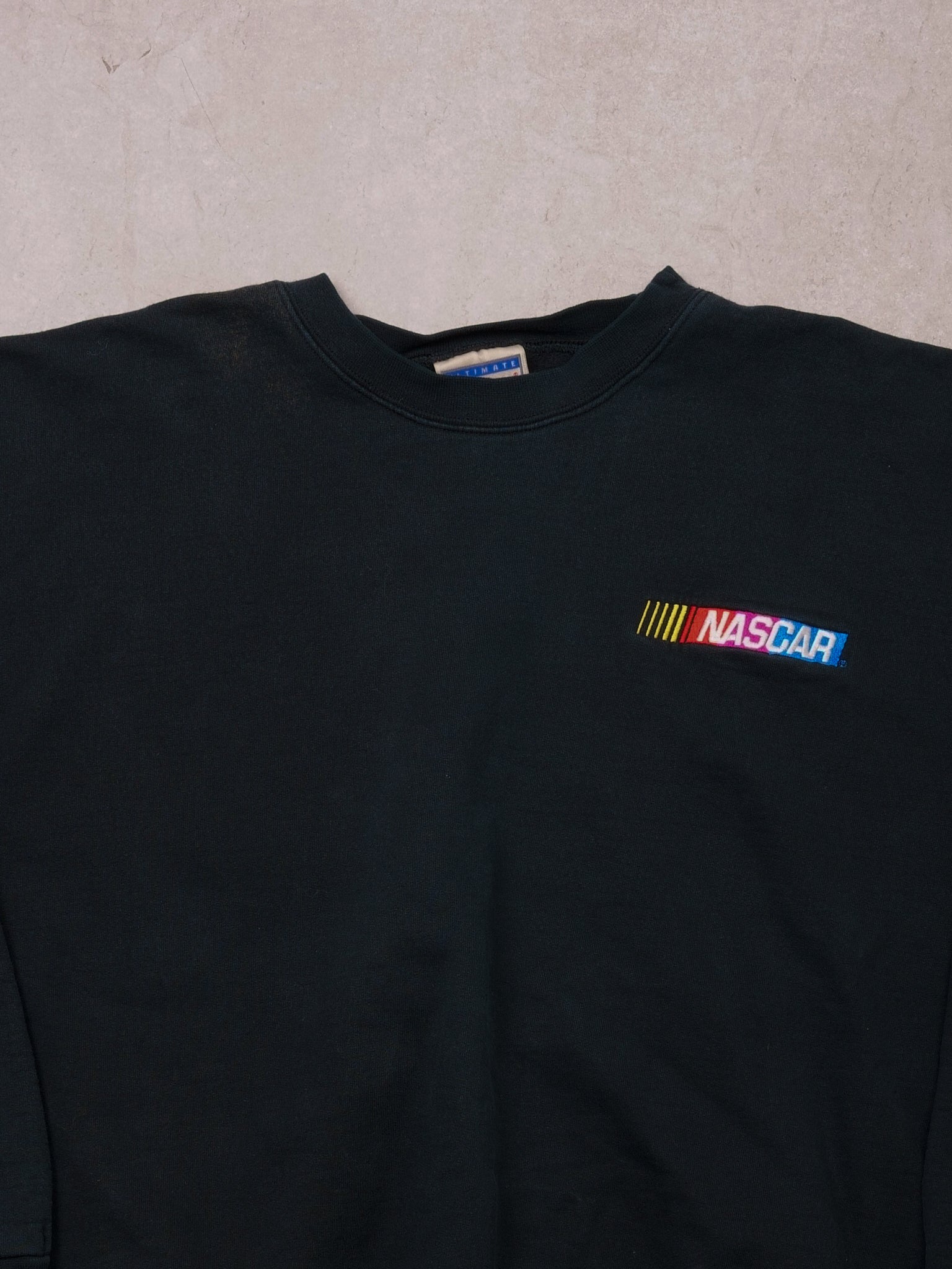 Vintage 90s Sunfaded Black Nascar Hanes Crewneck (XL)