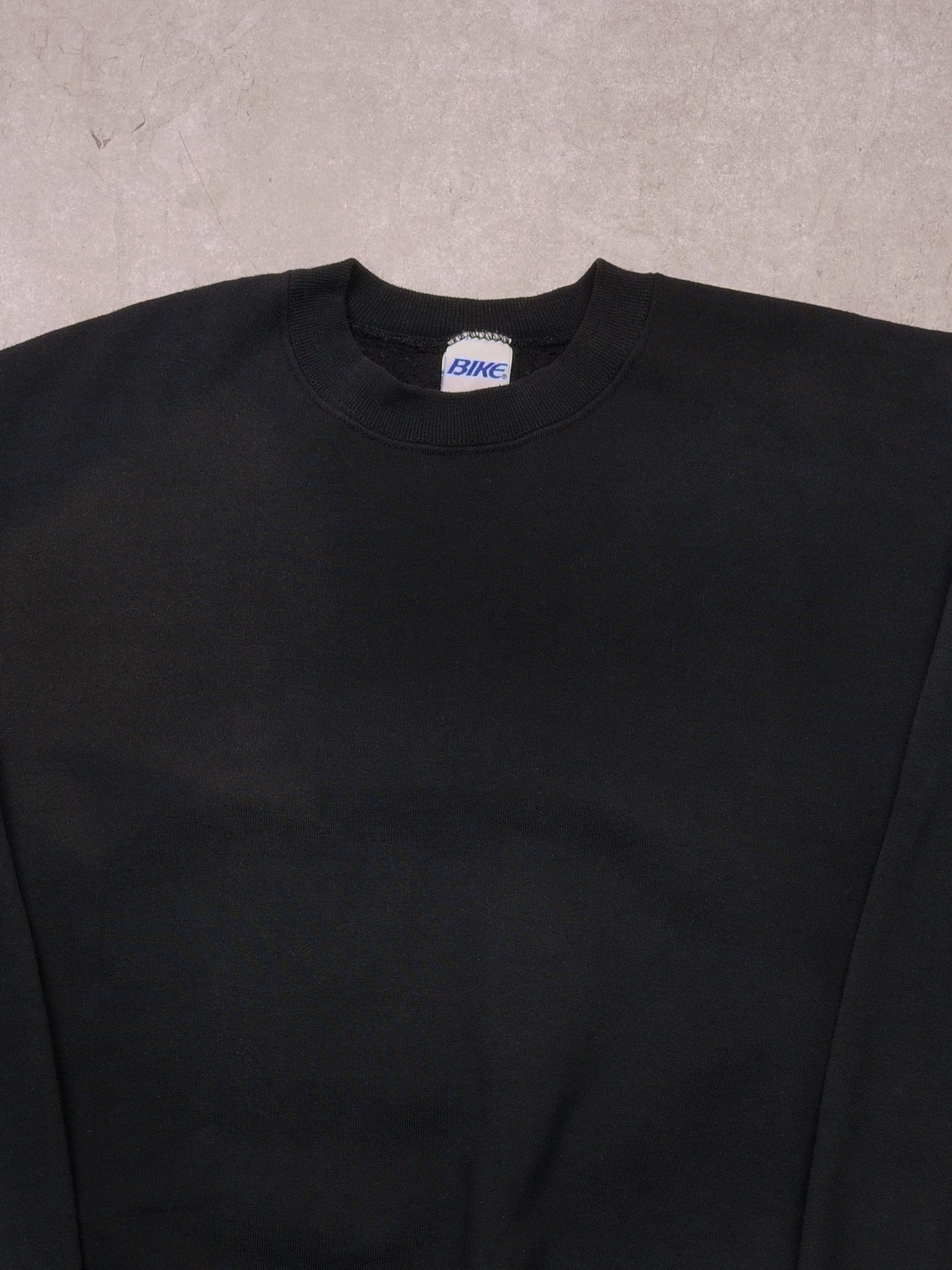 Vintage 90s Sunfaded Black Bike Brand Blank Crewneck (M/L)