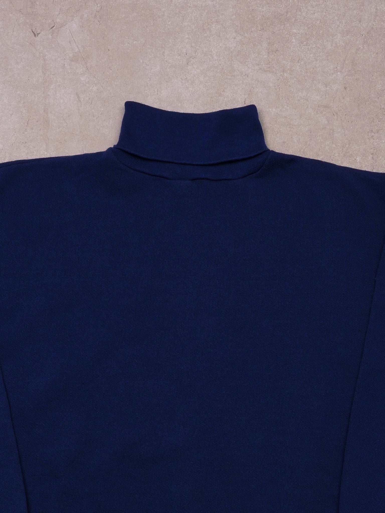 Vintage 90s Navy Blue Tultex Blank Turtleneck (M)