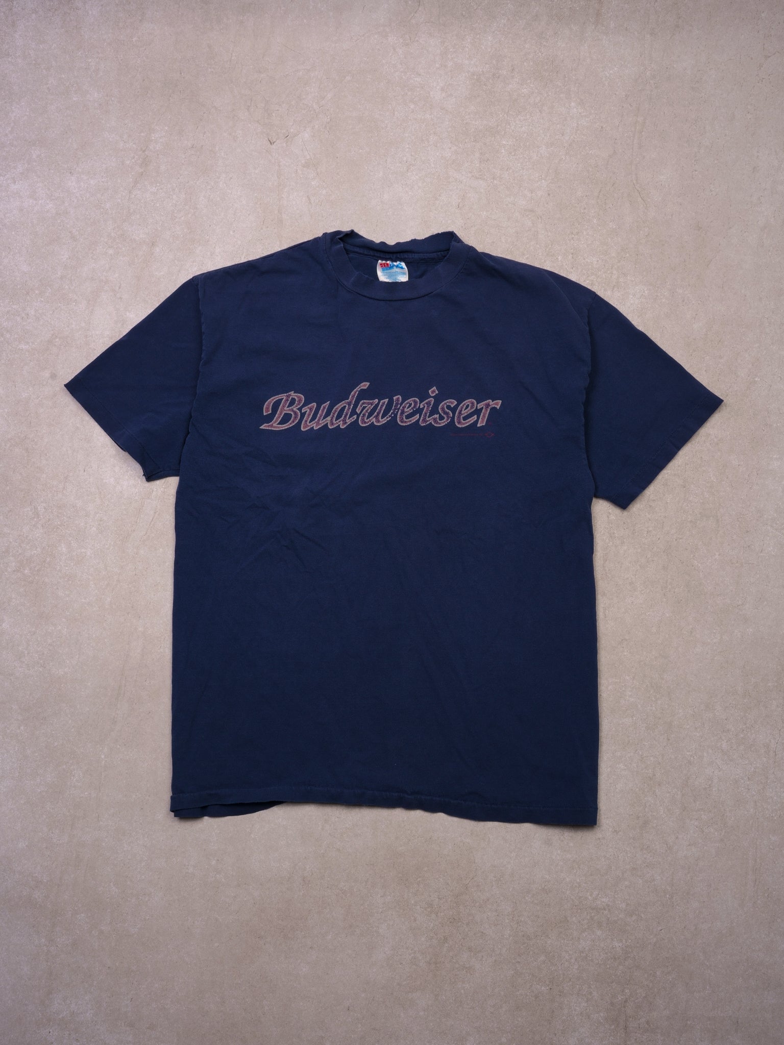 Vintage 94' Navy Blue Budweisrer Hanes Beefy Tee (M)