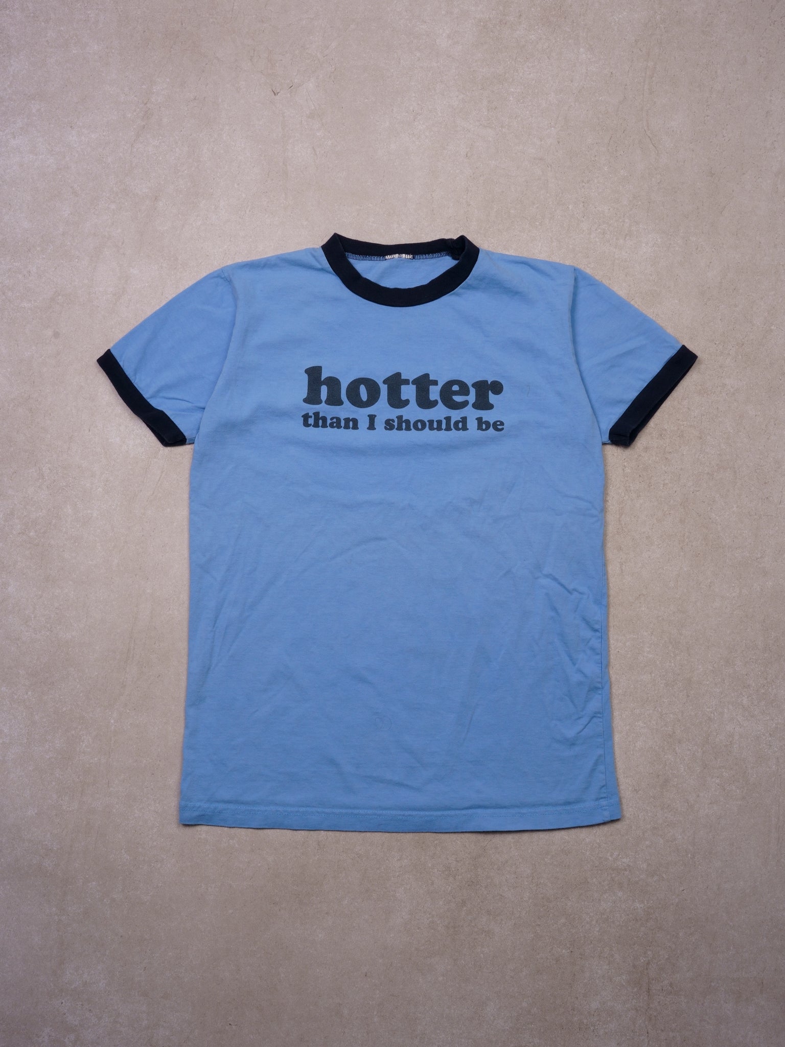 Vintage 90s Baby Blue "Hotter than I should be" Tee (M)