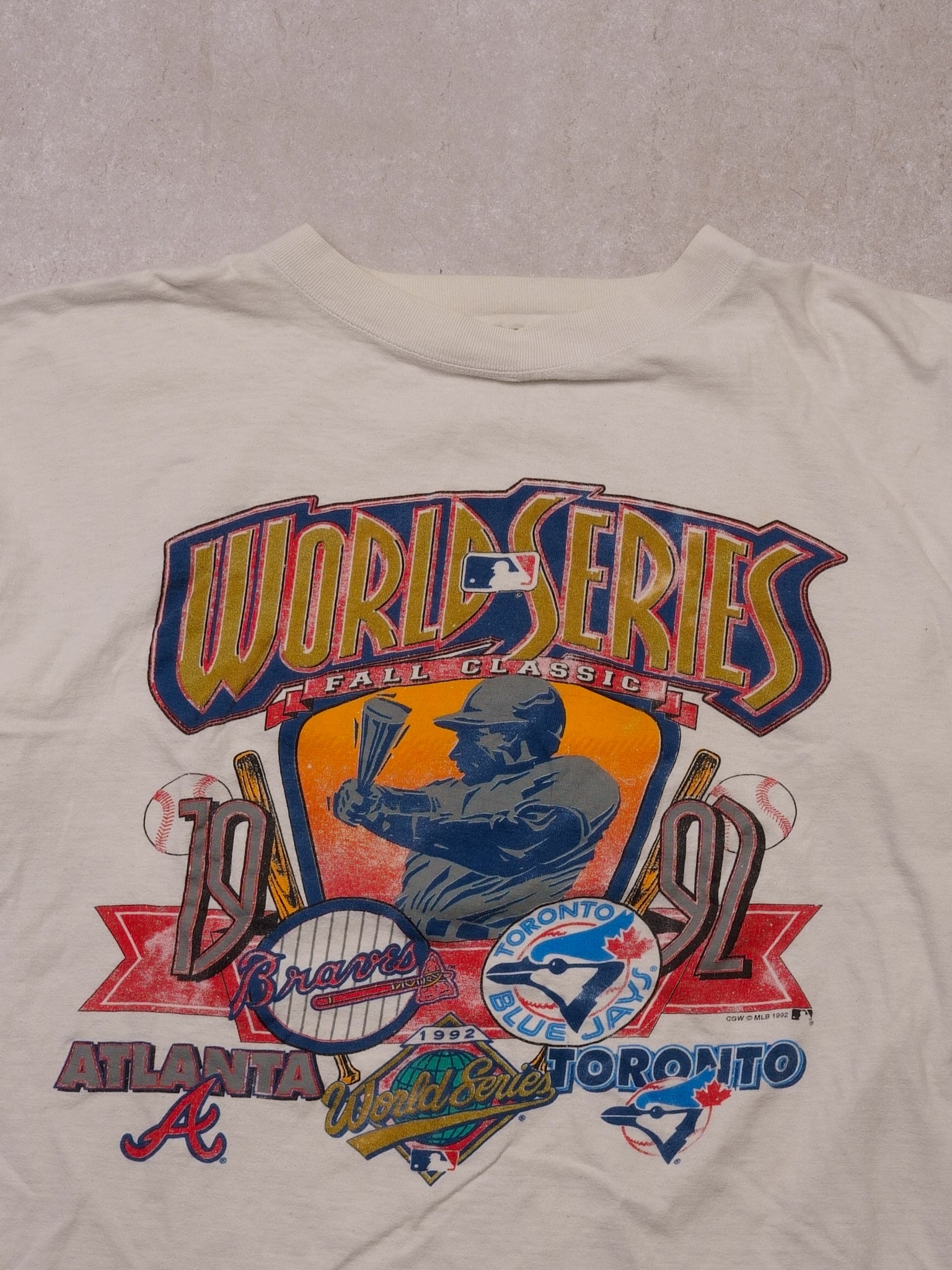 Vintage 92' Fall World Series Braves Vs Blue Jays Graphic Tee (L)