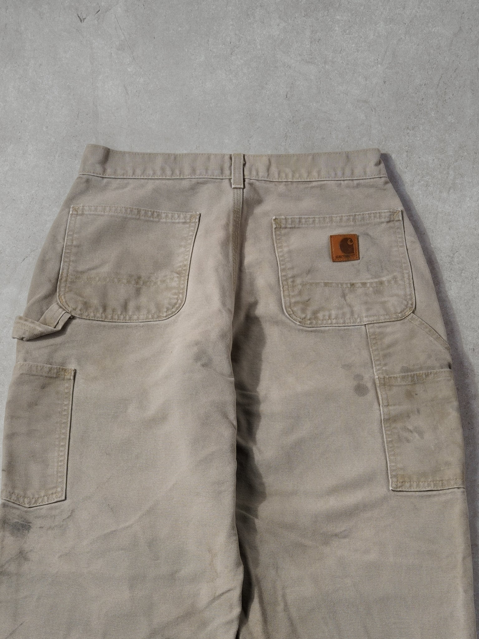 Vintage 90s Beige Carhartt Original Dungeree Fit Carpenter Pants (30x30)