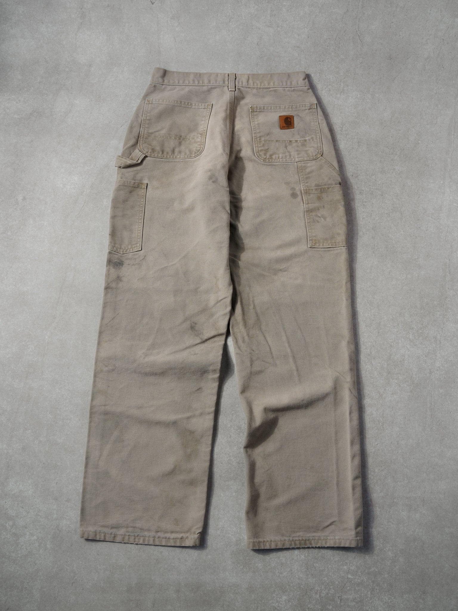 Vintage 90s Beige Carhartt Original Dungeree Fit Carpenter Pants (30x30)