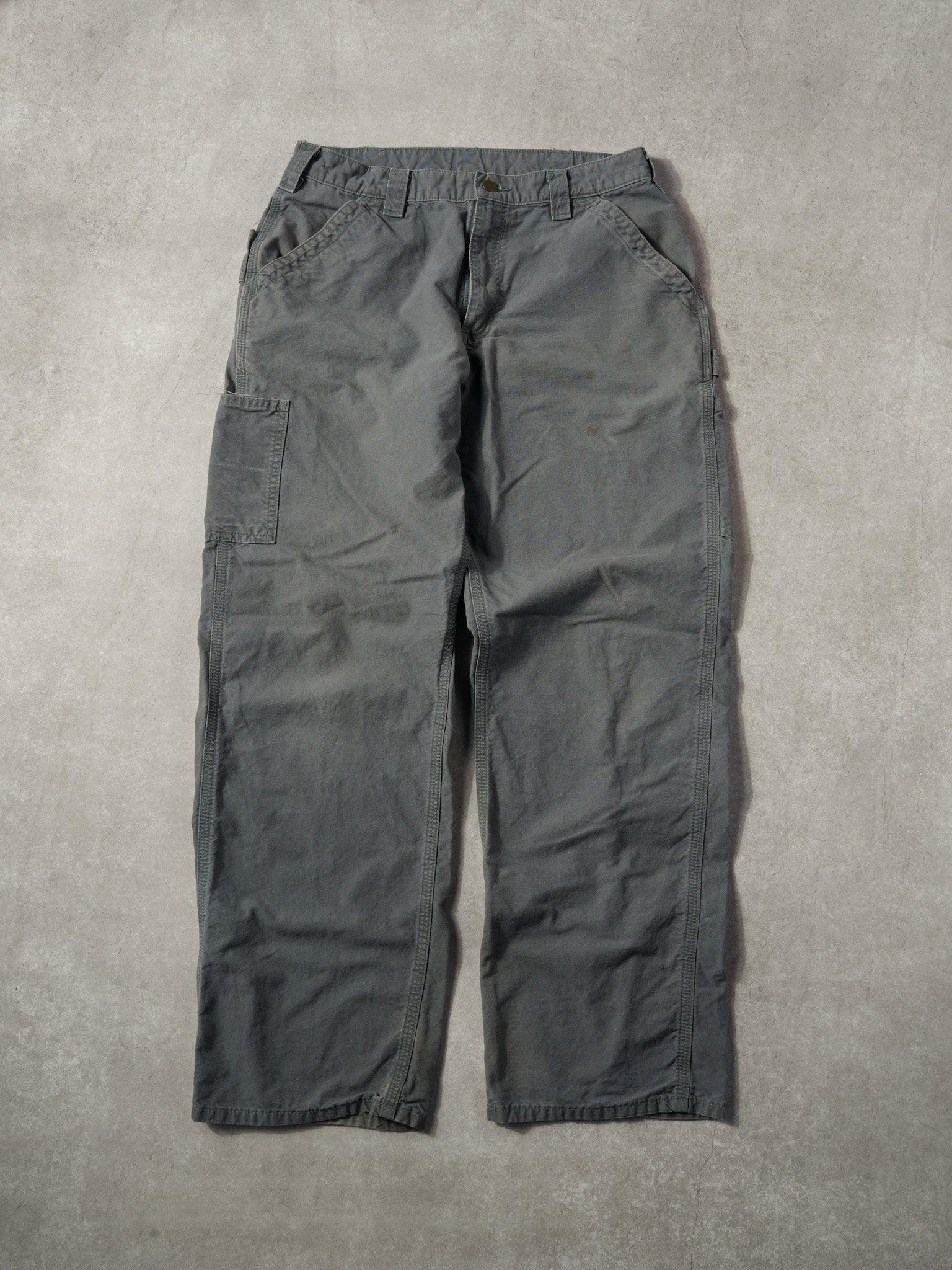 Vintage 90s Grey Carhartt Original Dungeree Fit Carpenter Pants (34x30)